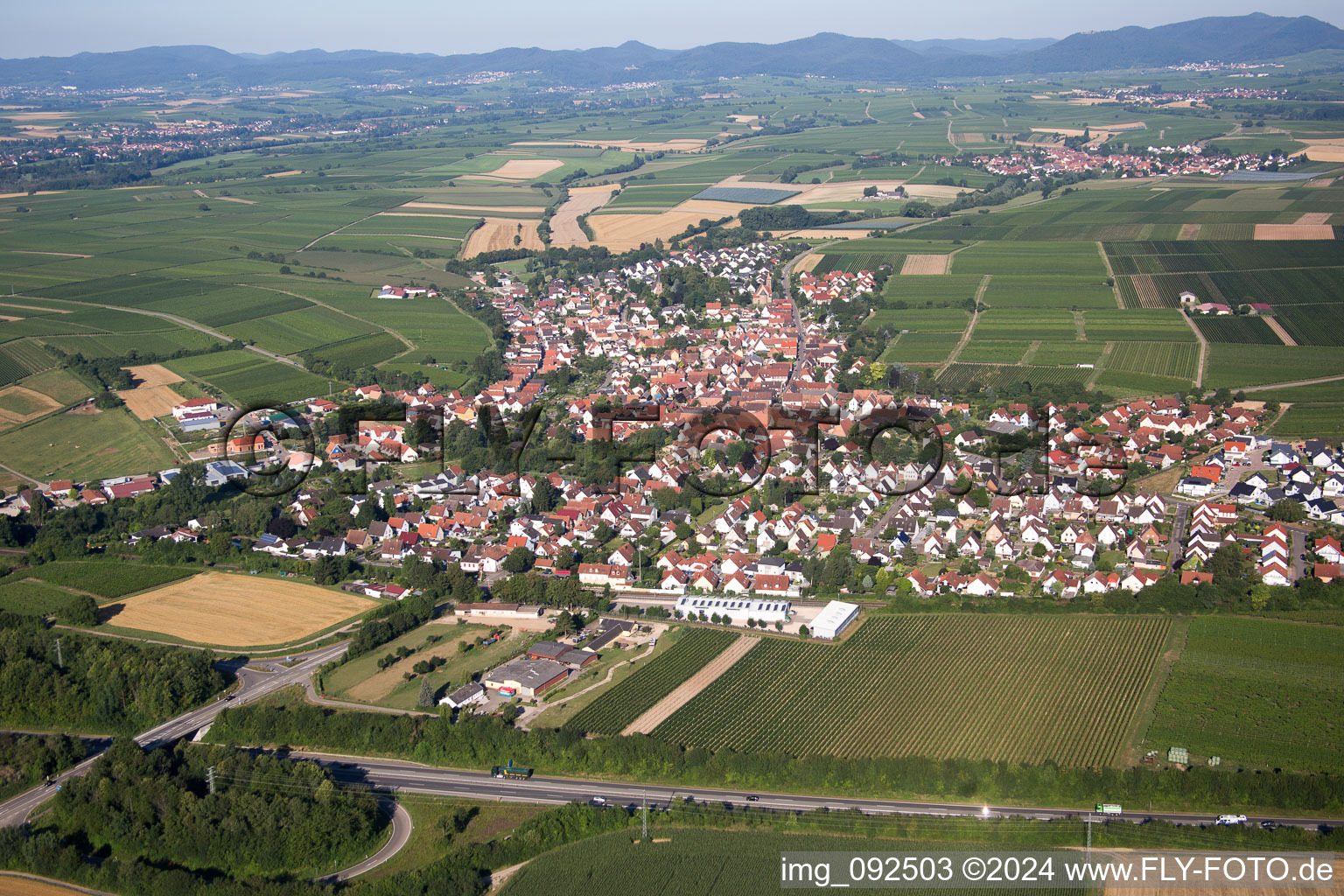 Insheim dans le département Rhénanie-Palatinat, Allemagne vue du ciel