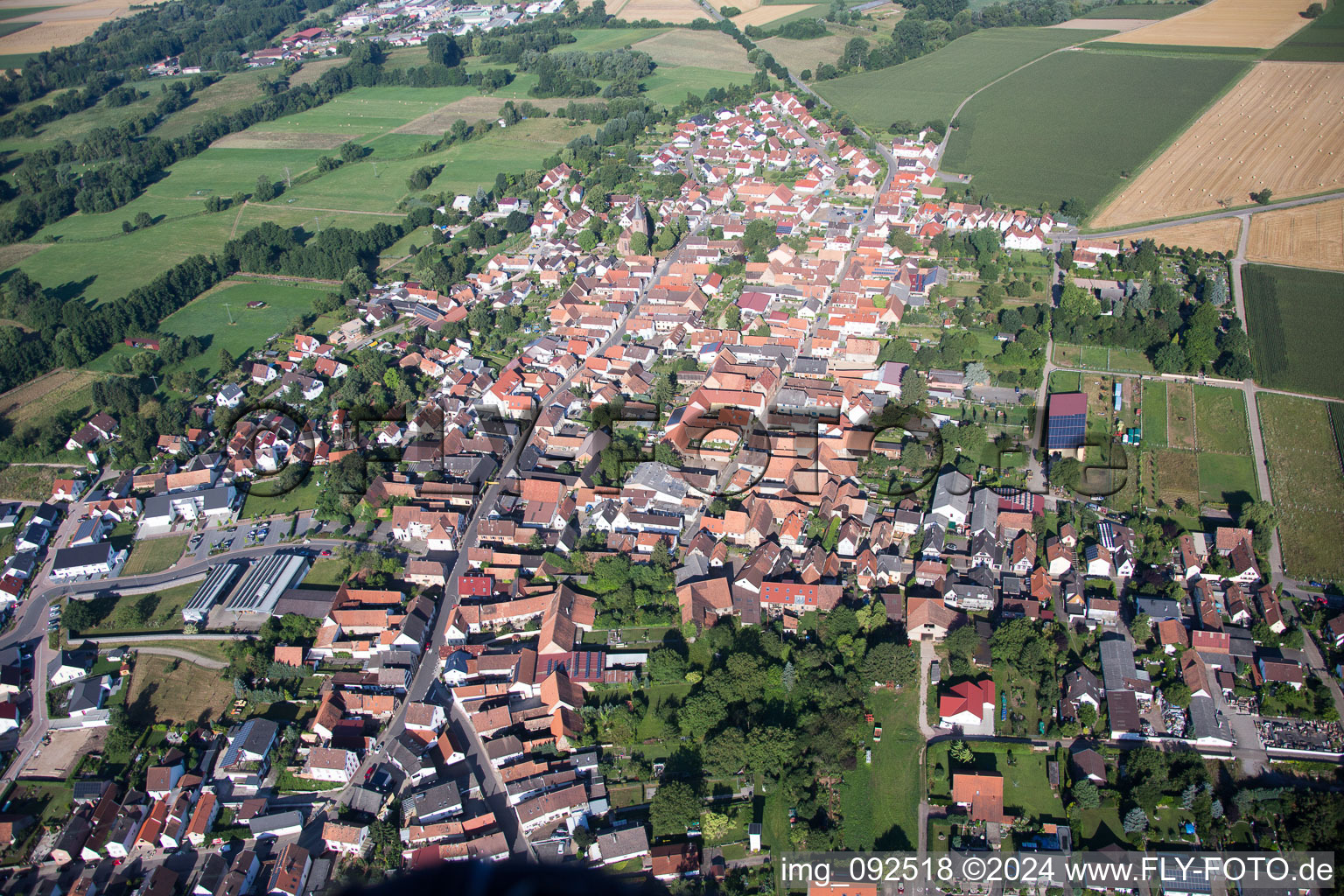 Rohrbach dans le département Rhénanie-Palatinat, Allemagne vue du ciel