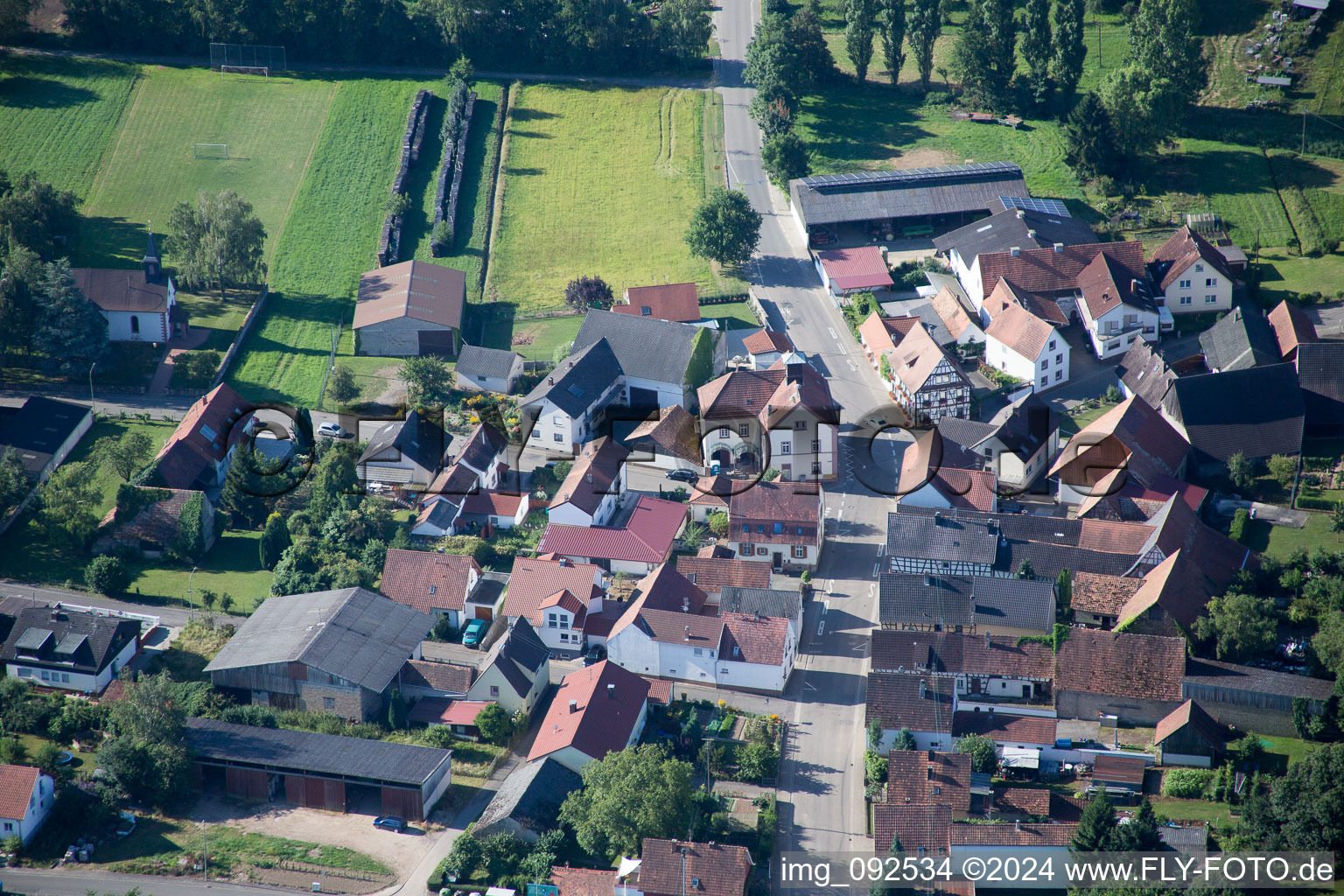 Vue oblique de Quartier Kleinsteinfeld in Niederotterbach dans le département Rhénanie-Palatinat, Allemagne