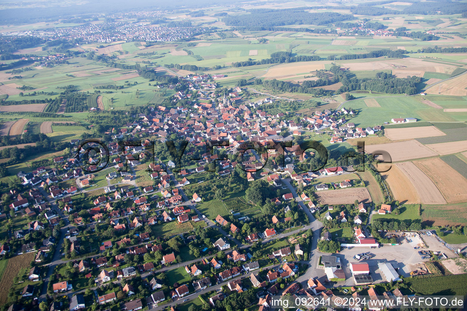 Vue aérienne de Hetzles dans le département Bavière, Allemagne