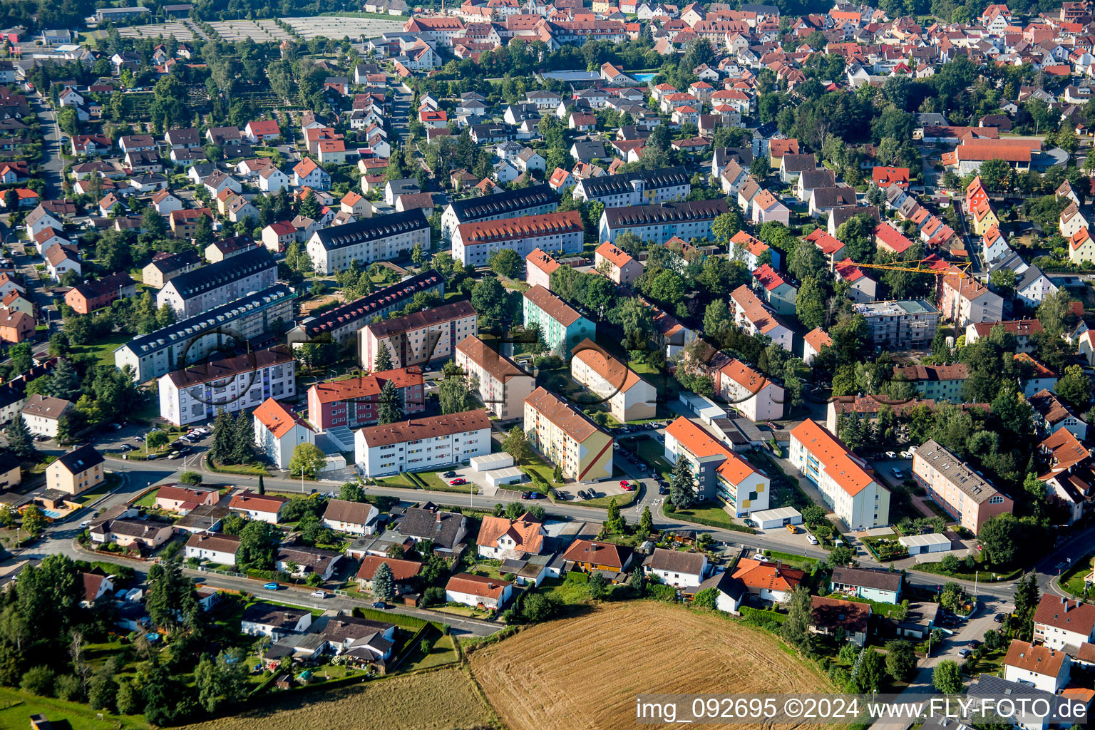 Vue aérienne de Quartier INA-Ring dans la zone urbaine à Herzogenaurach dans le département Bavière, Allemagne