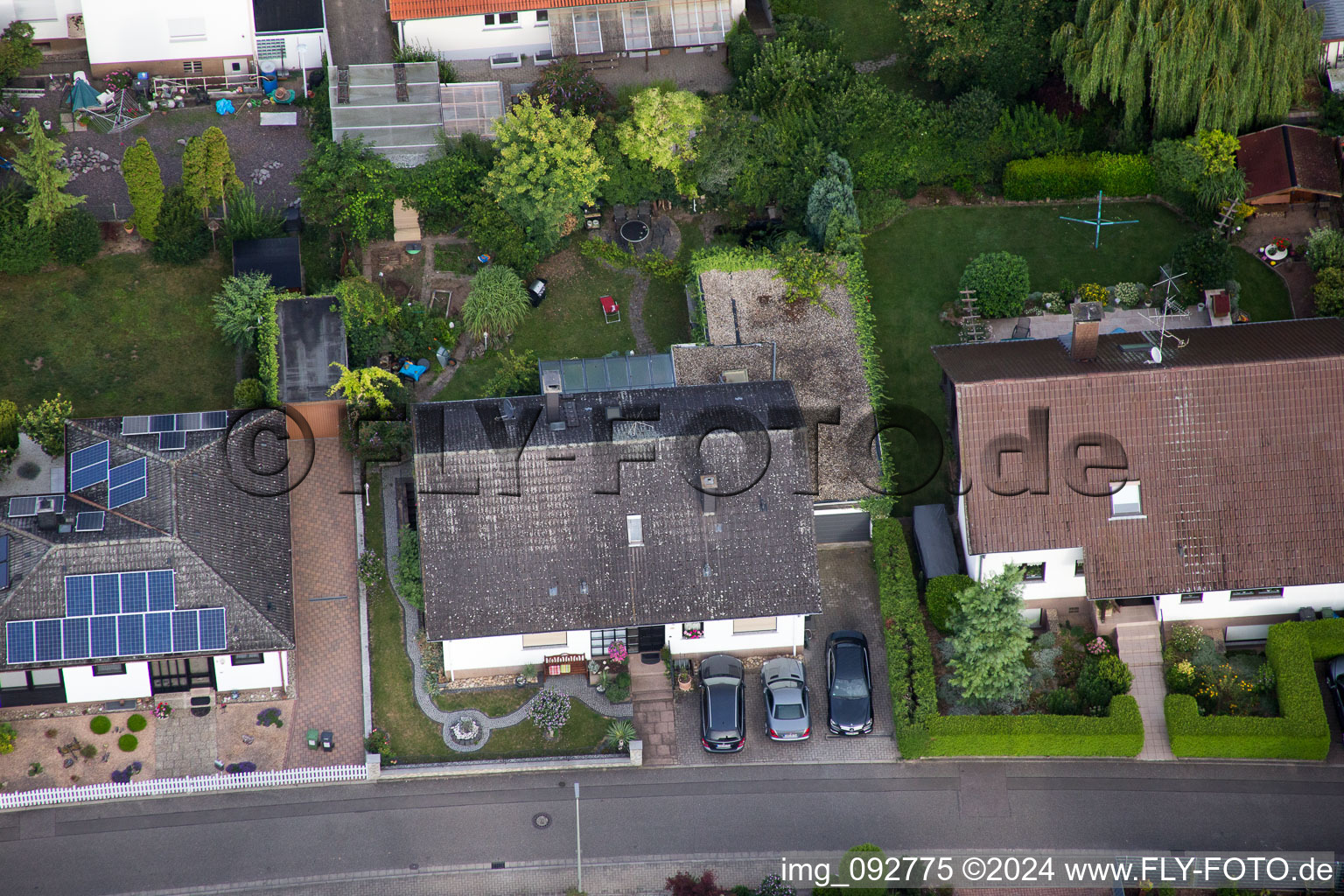 Quartier Billigheim in Billigheim-Ingenheim dans le département Rhénanie-Palatinat, Allemagne vue d'en haut