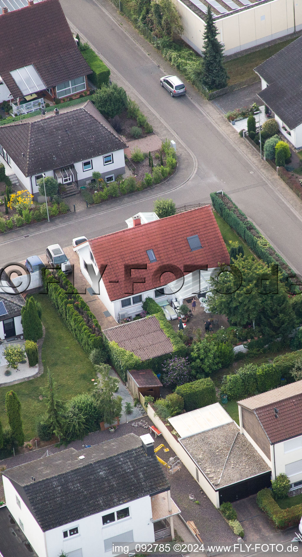 Maxburgstr à le quartier Billigheim in Billigheim-Ingenheim dans le département Rhénanie-Palatinat, Allemagne vue d'en haut