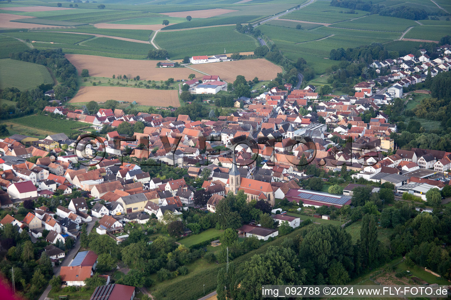 Enregistrement par drone de Quartier Ingenheim in Billigheim-Ingenheim dans le département Rhénanie-Palatinat, Allemagne