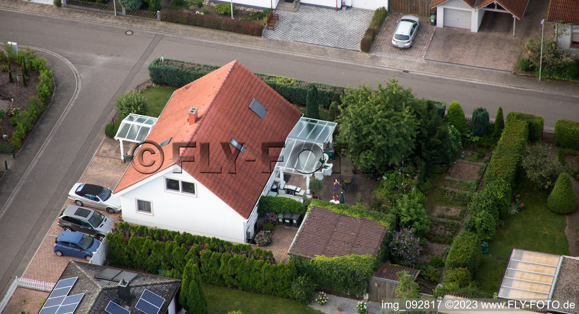 Vue aérienne de Maxburgstr à le quartier Billigheim in Billigheim-Ingenheim dans le département Rhénanie-Palatinat, Allemagne