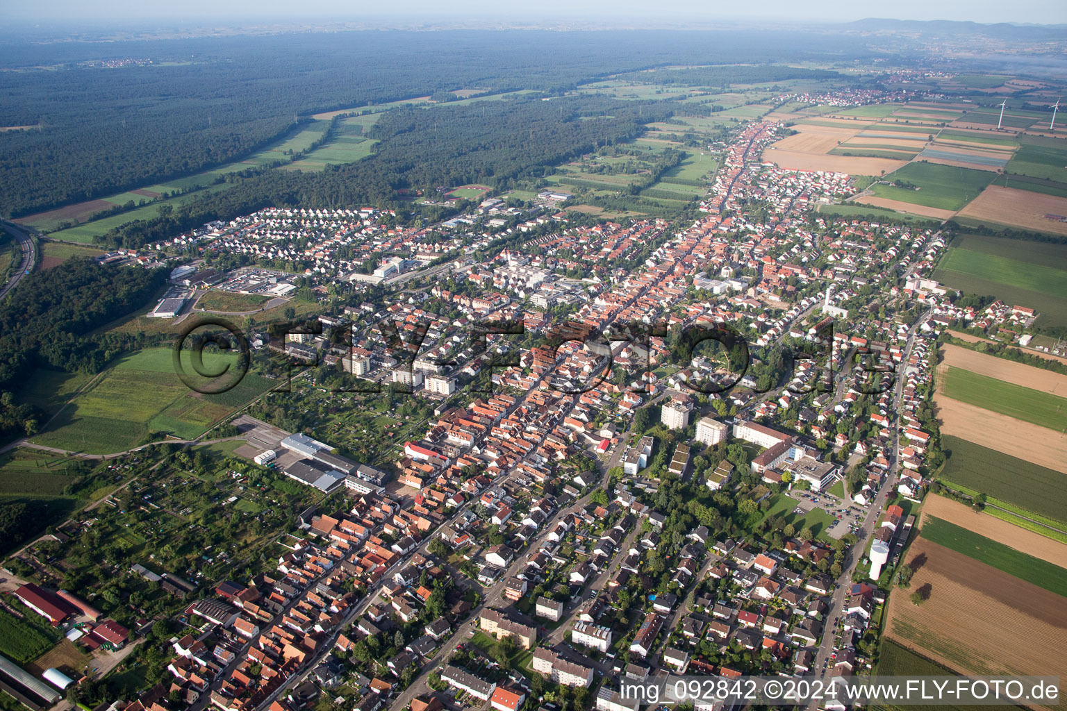 Vue d'oiseau de Kandel dans le département Rhénanie-Palatinat, Allemagne