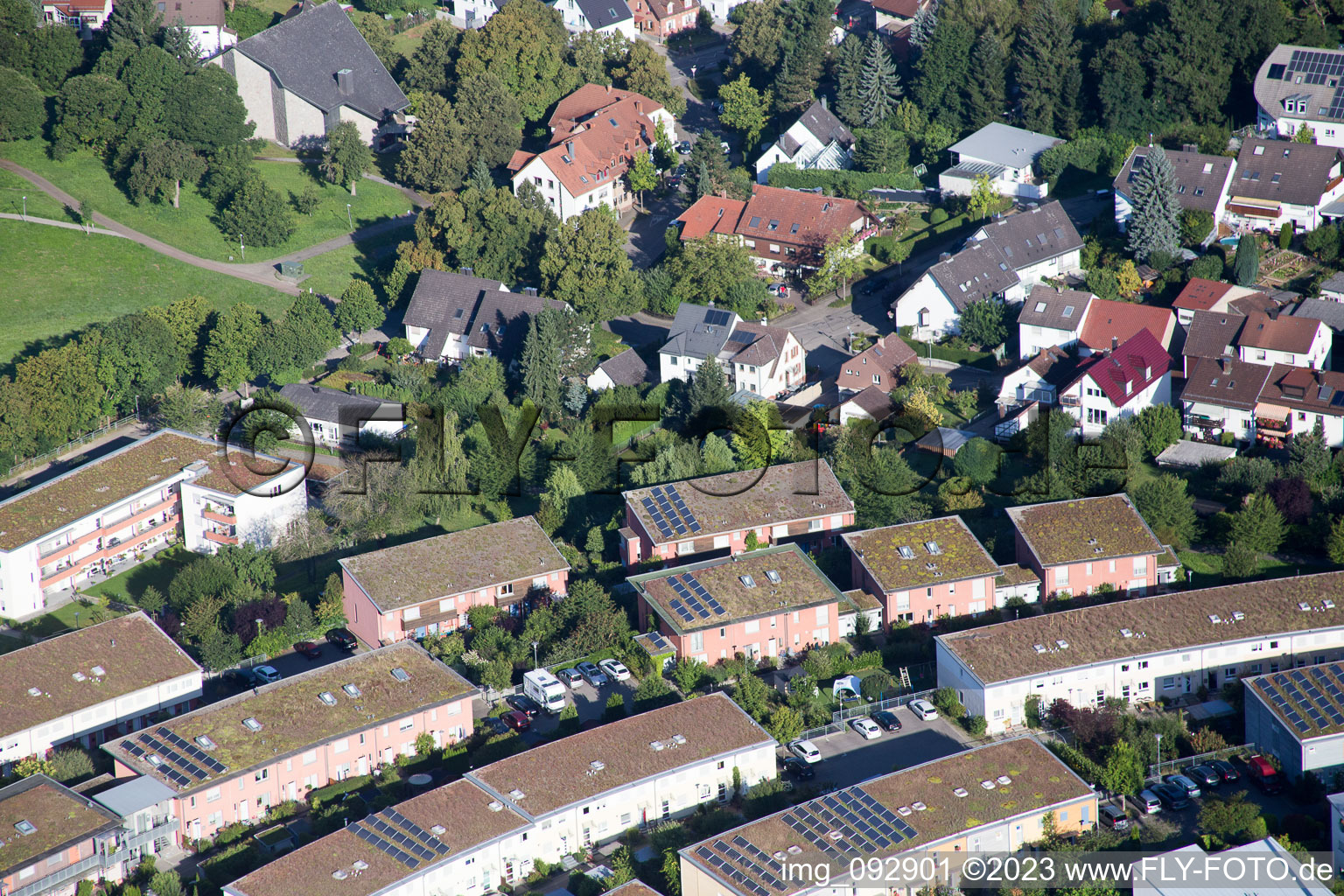 Vue aérienne de Quartier Hohenwettersbach in Karlsruhe dans le département Bade-Wurtemberg, Allemagne