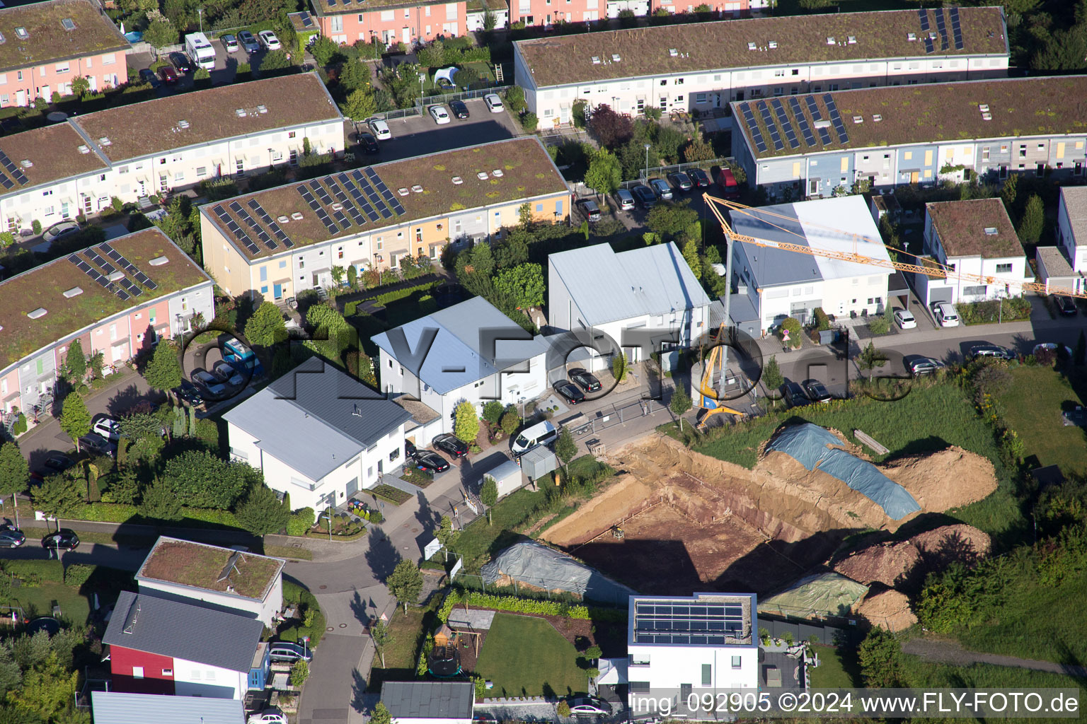 Vue oblique de Quartier Hohenwettersbach in Karlsruhe dans le département Bade-Wurtemberg, Allemagne