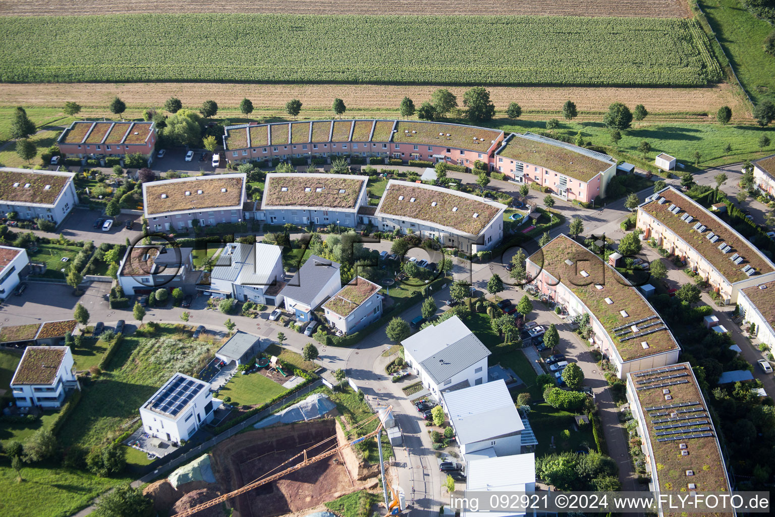 Quartier Hohenwettersbach in Karlsruhe dans le département Bade-Wurtemberg, Allemagne vue du ciel