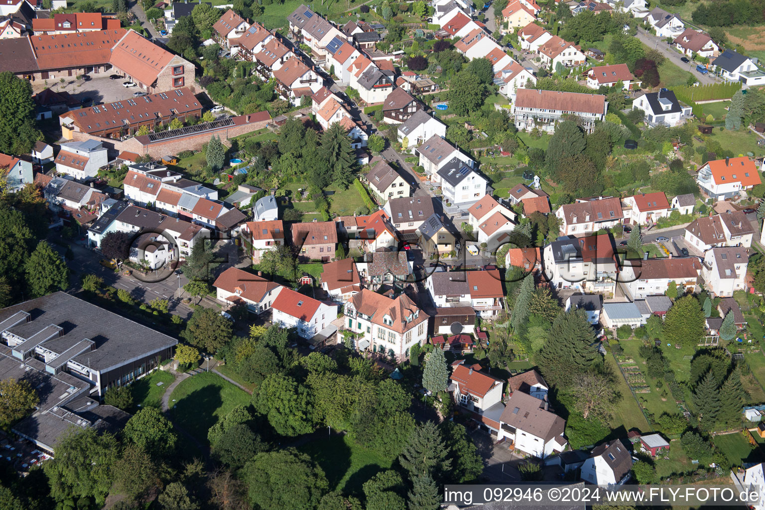 Vue oblique de Quartier Hohenwettersbach in Karlsruhe dans le département Bade-Wurtemberg, Allemagne