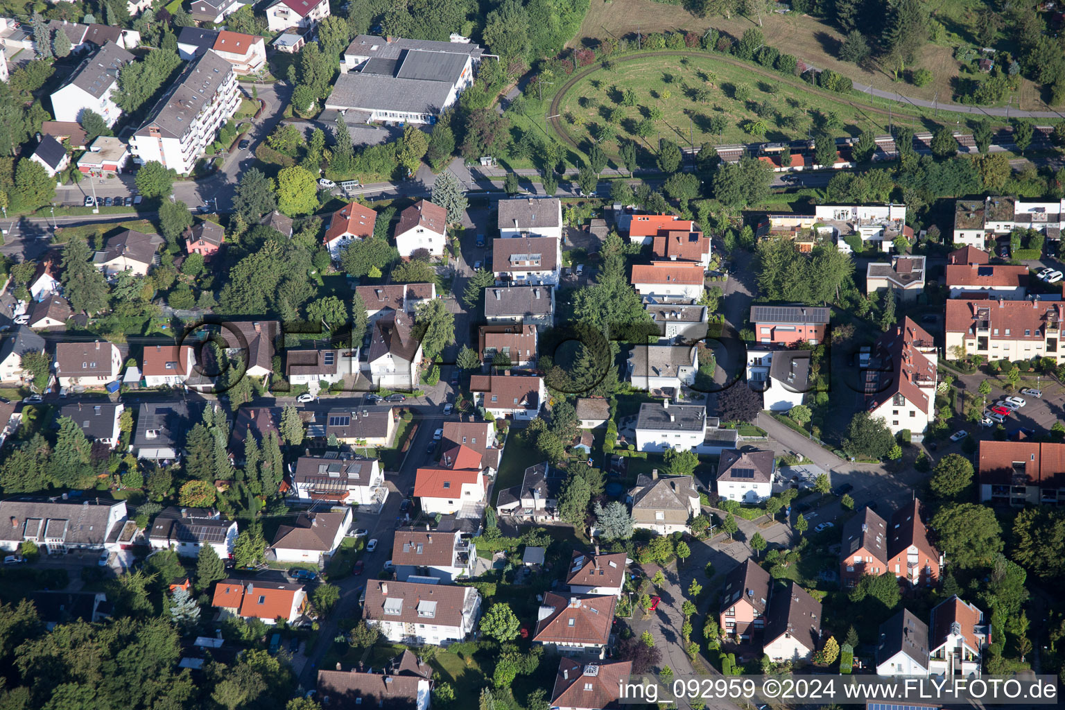 Vue oblique de Quartier Wolfartsweier in Karlsruhe dans le département Bade-Wurtemberg, Allemagne