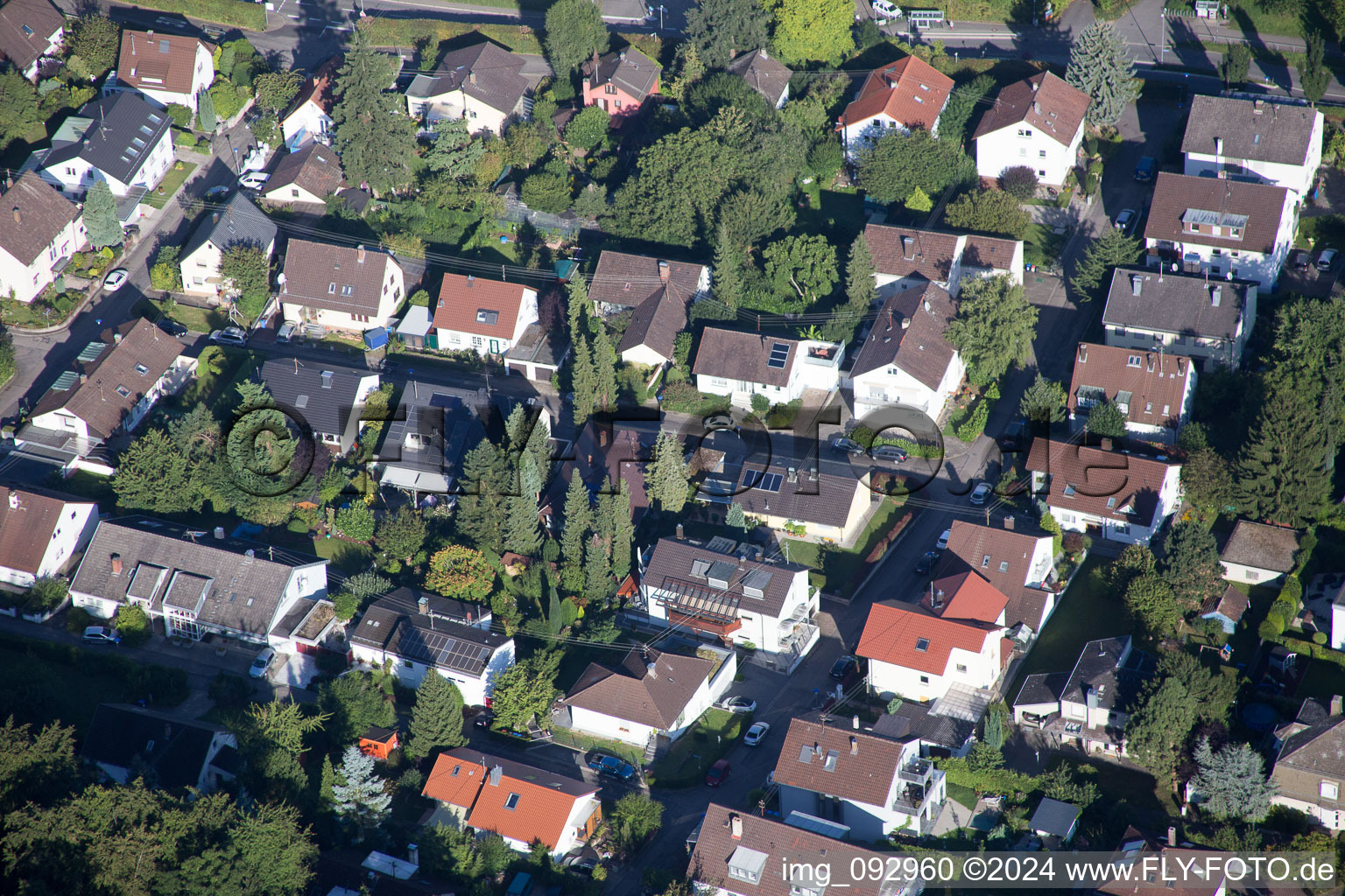 Quartier Wolfartsweier in Karlsruhe dans le département Bade-Wurtemberg, Allemagne d'en haut