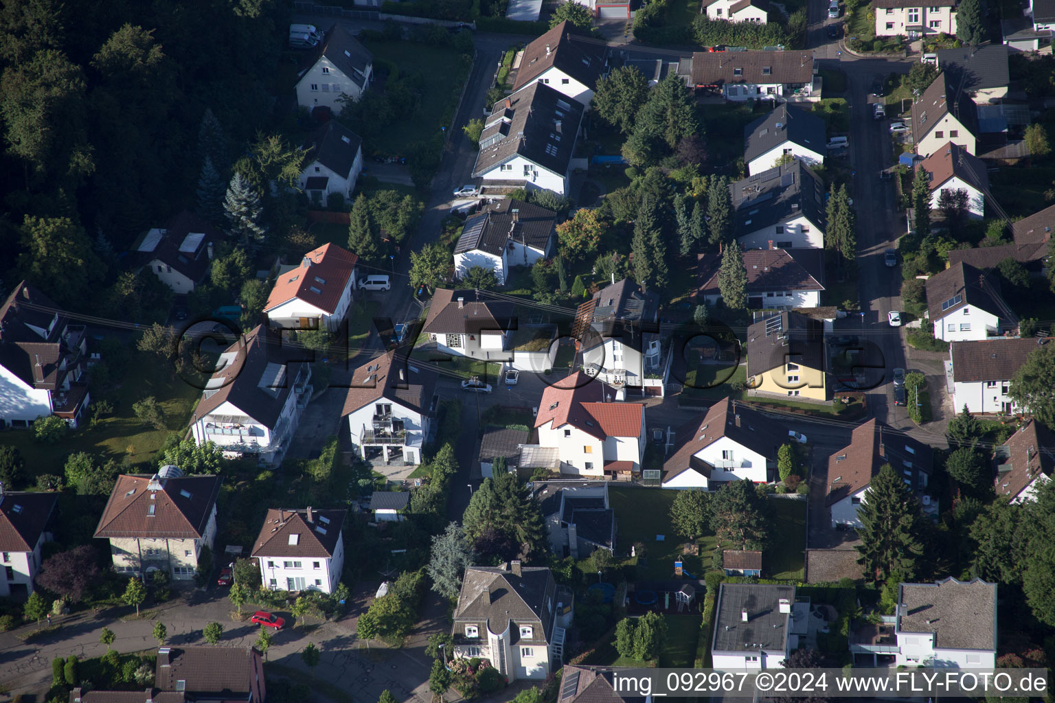 Quartier Wolfartsweier in Karlsruhe dans le département Bade-Wurtemberg, Allemagne vue d'en haut