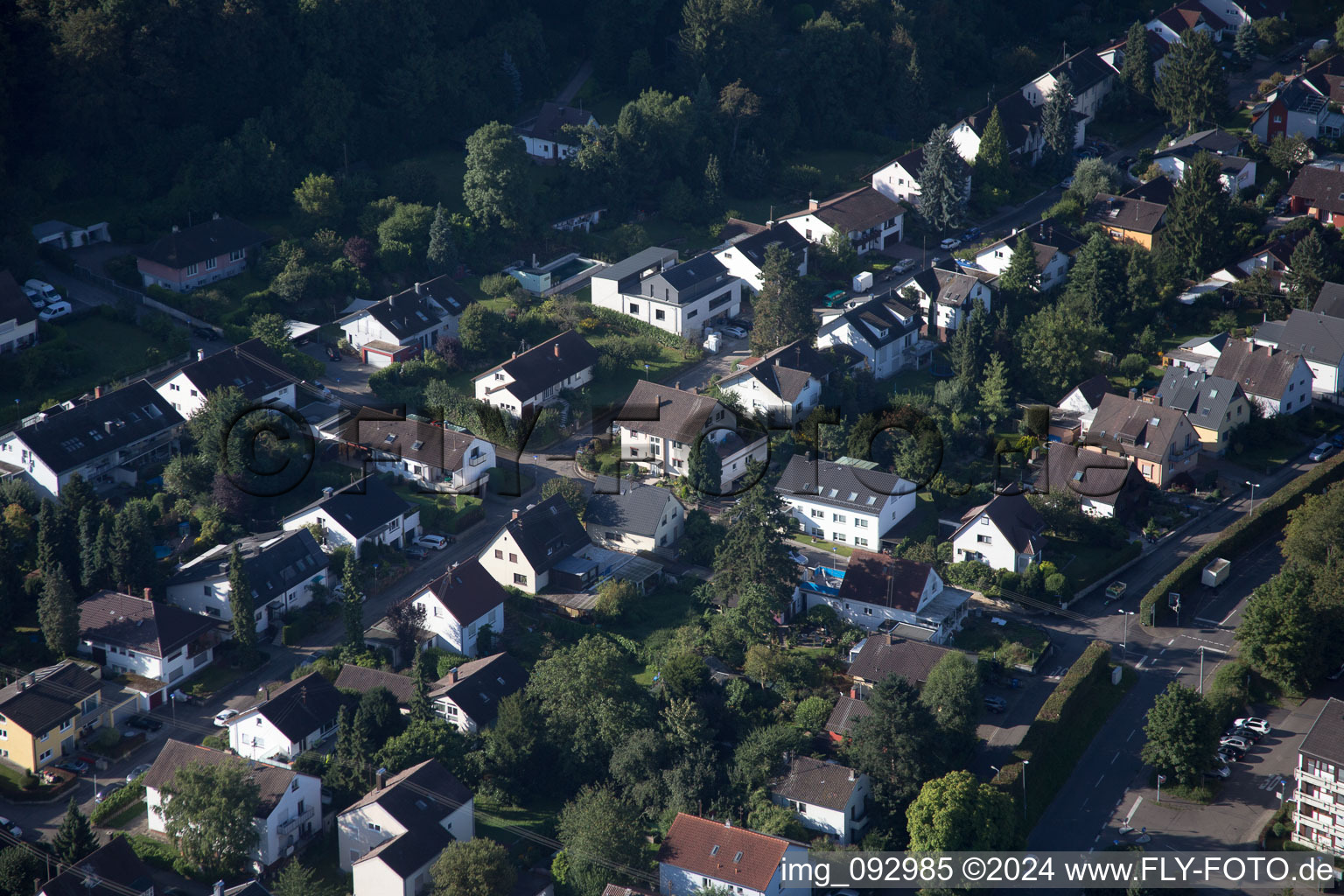 Vue oblique de Quartier Durlach in Karlsruhe dans le département Bade-Wurtemberg, Allemagne