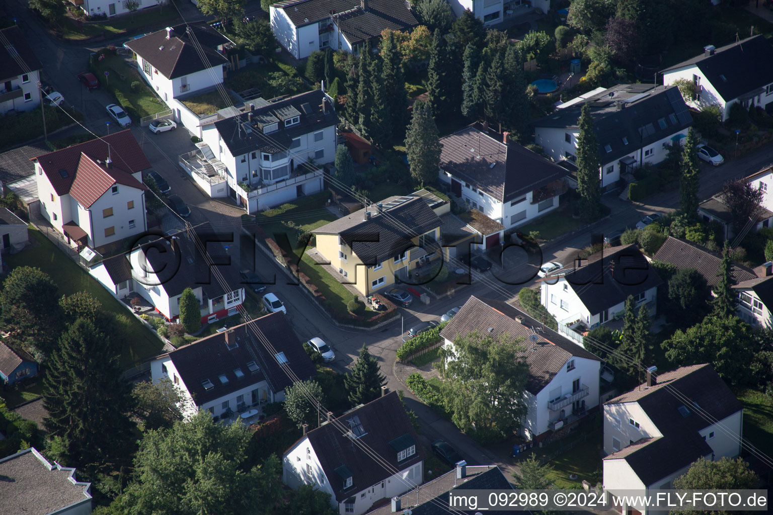 Vue aérienne de Wolfartsweier, Hellenstrasse à le quartier Durlach in Karlsruhe dans le département Bade-Wurtemberg, Allemagne