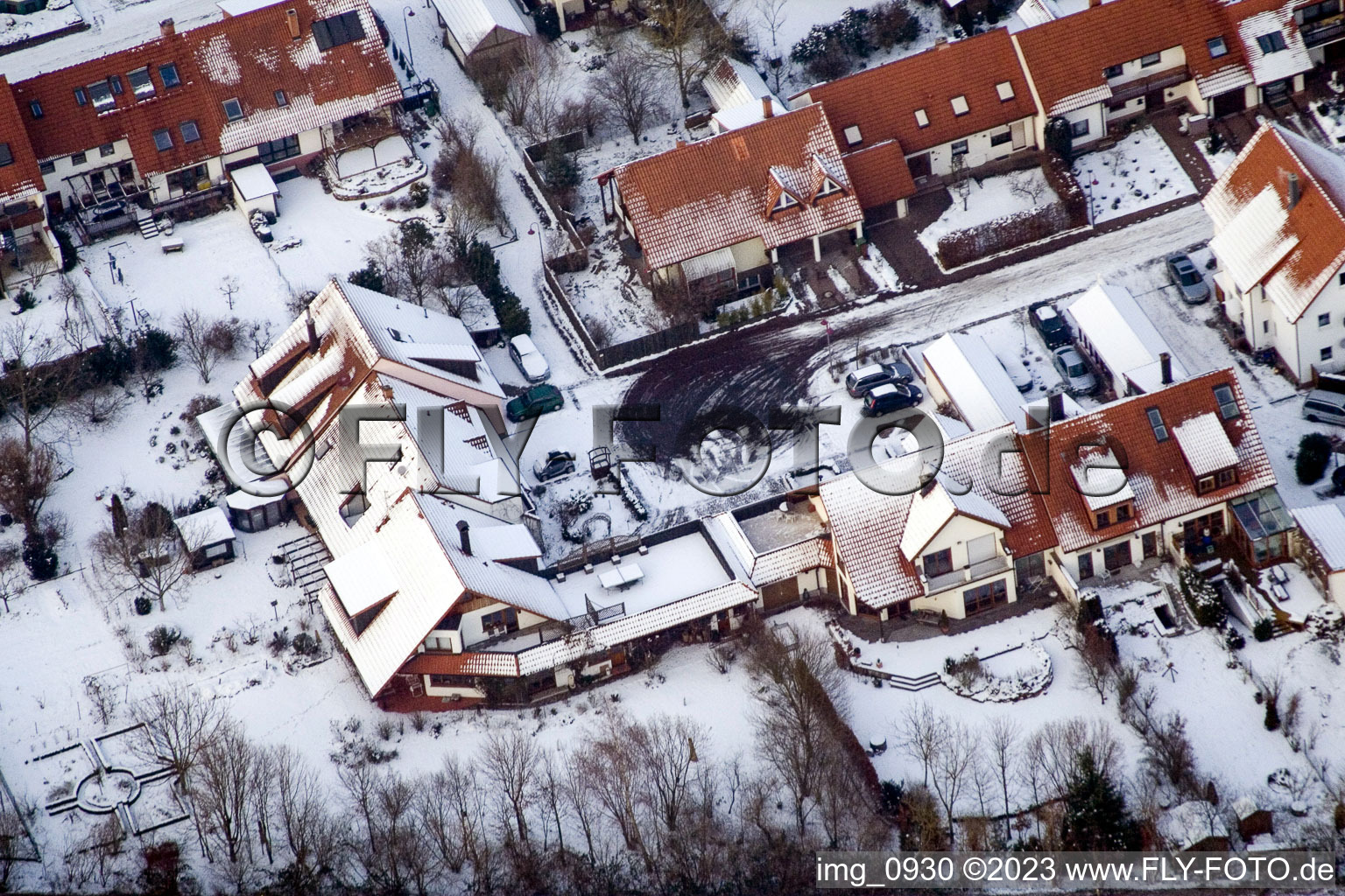 Vue aérienne de Dans la cerisaie à Kandel dans le département Rhénanie-Palatinat, Allemagne