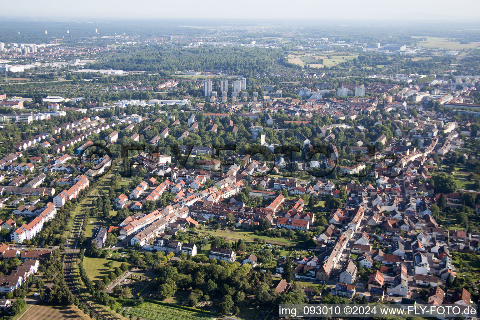 Photographie aérienne de Aie à le quartier Durlach in Karlsruhe dans le département Bade-Wurtemberg, Allemagne