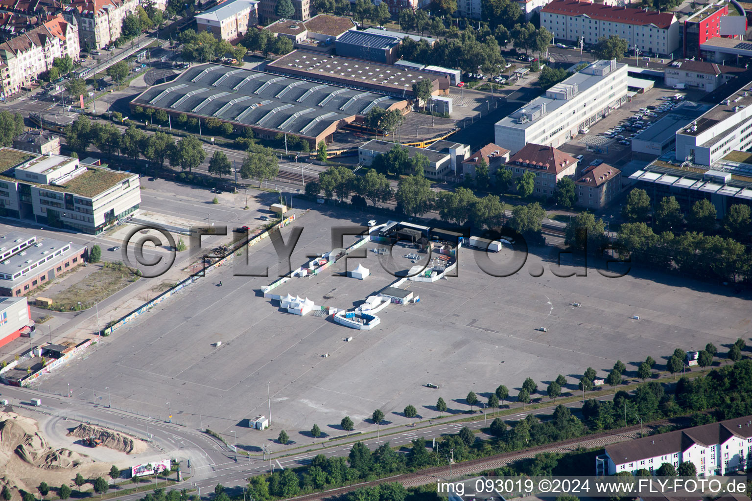 Photographie aérienne de Ottostr à le quartier Oststadt in Karlsruhe dans le département Bade-Wurtemberg, Allemagne