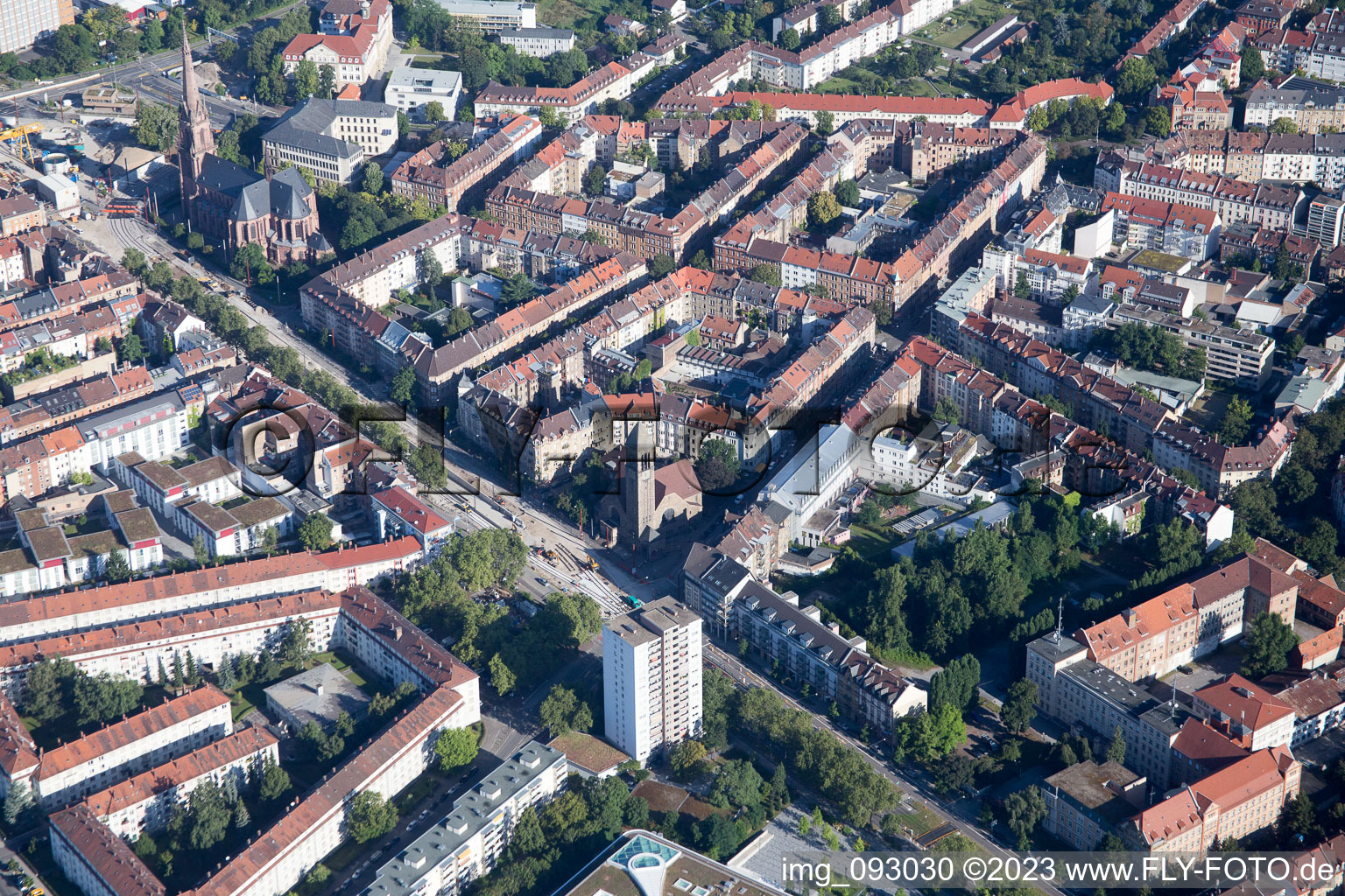 Photographie aérienne de Quartier Oststadt in Karlsruhe dans le département Bade-Wurtemberg, Allemagne