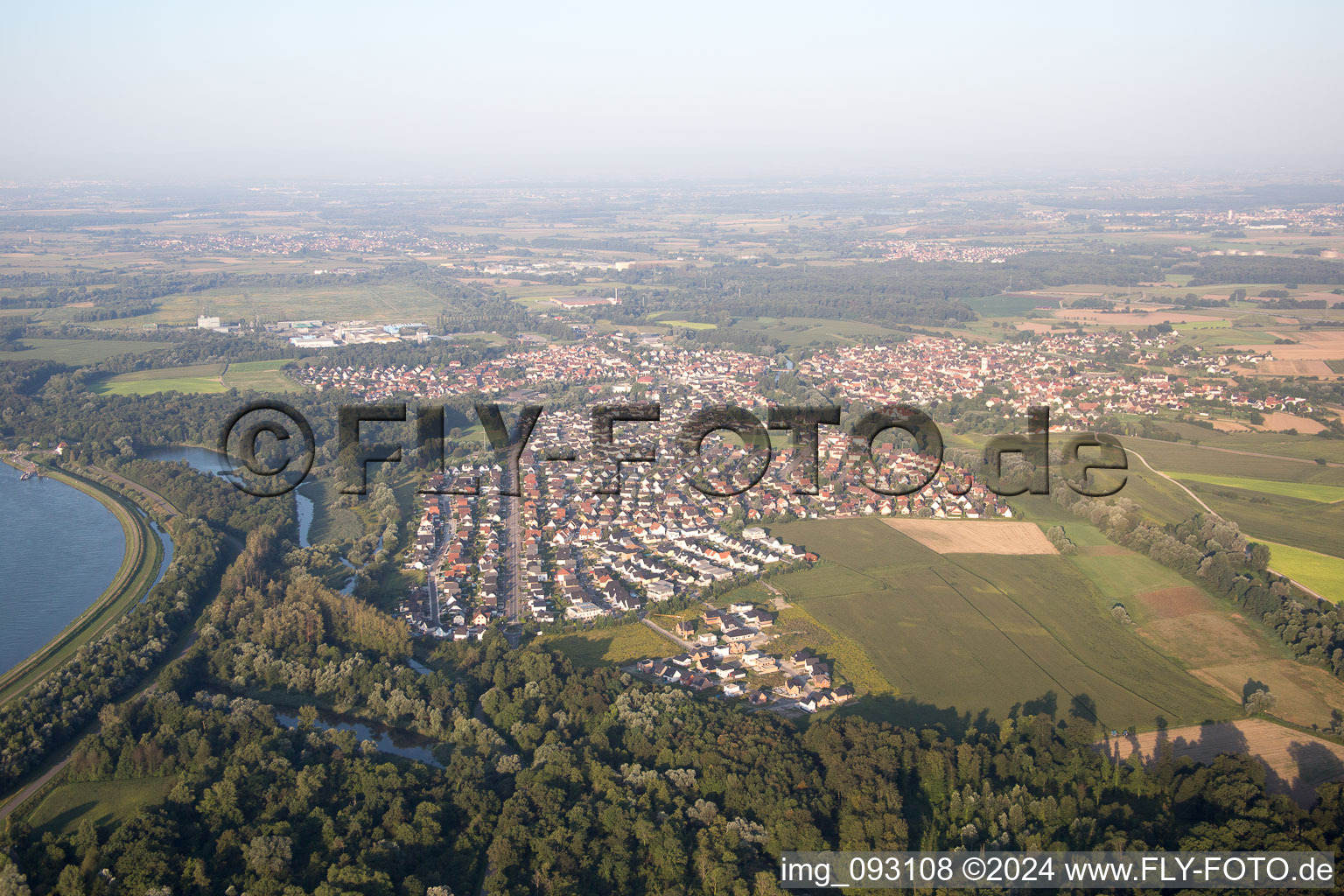 Drusenheim dans le département Bas Rhin, France hors des airs