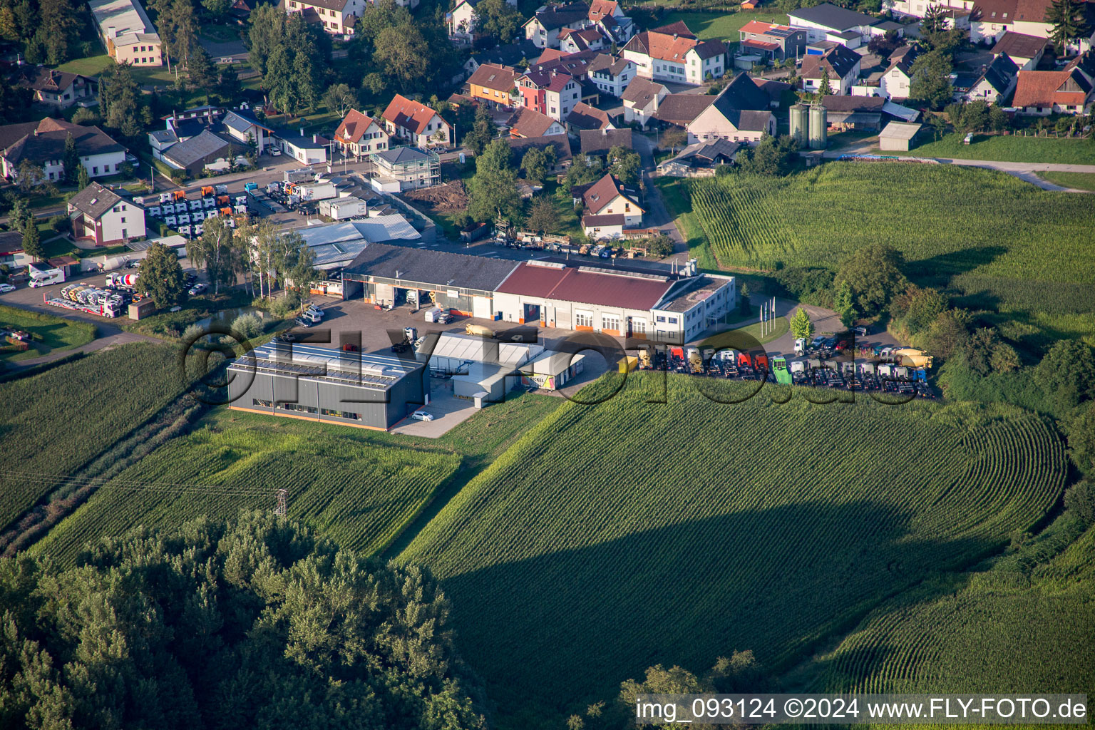 Vue aérienne de Bickel-tec GmbH à le quartier Helmlingen in Rheinau dans le département Bade-Wurtemberg, Allemagne