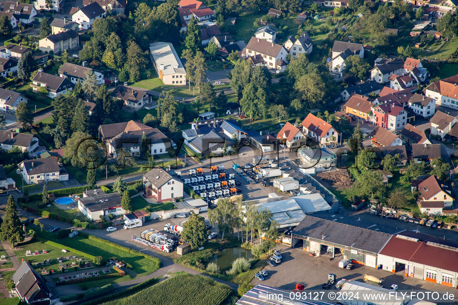 Vue aérienne de Bickel-tec GmbH à le quartier Helmlingen in Rheinau dans le département Bade-Wurtemberg, Allemagne