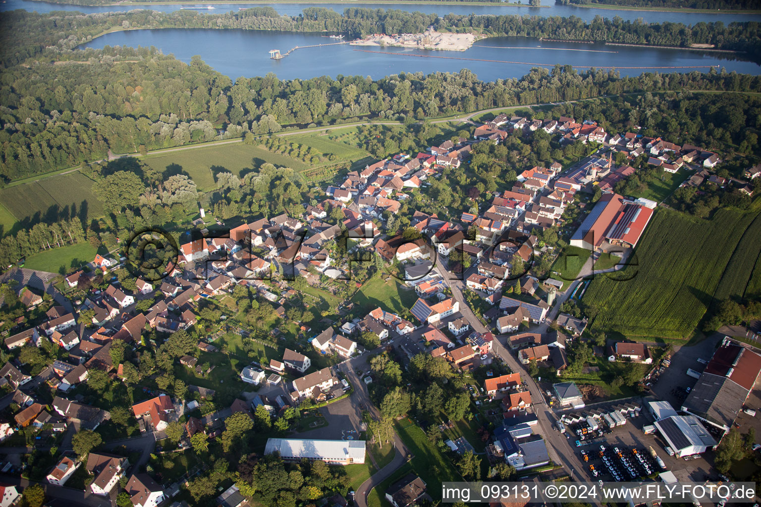 Vue oblique de Quartier Helmlingen in Rheinau dans le département Bade-Wurtemberg, Allemagne