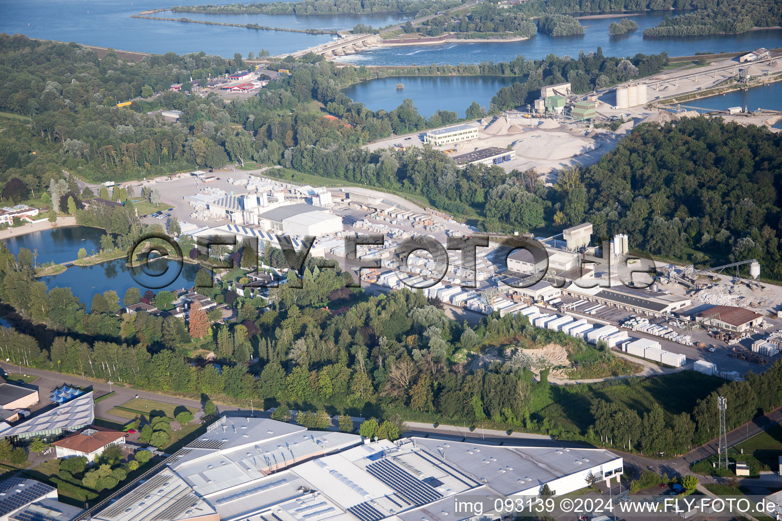 Quartier Freistett in Rheinau dans le département Bade-Wurtemberg, Allemagne depuis l'avion