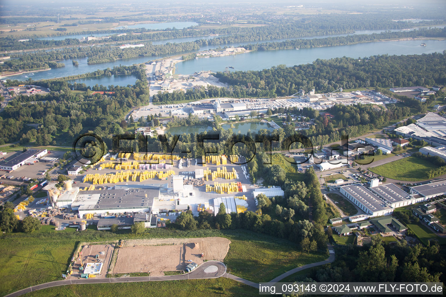 Photographie aérienne de Xella Allemagne à le quartier Freistett in Rheinau dans le département Bade-Wurtemberg, Allemagne