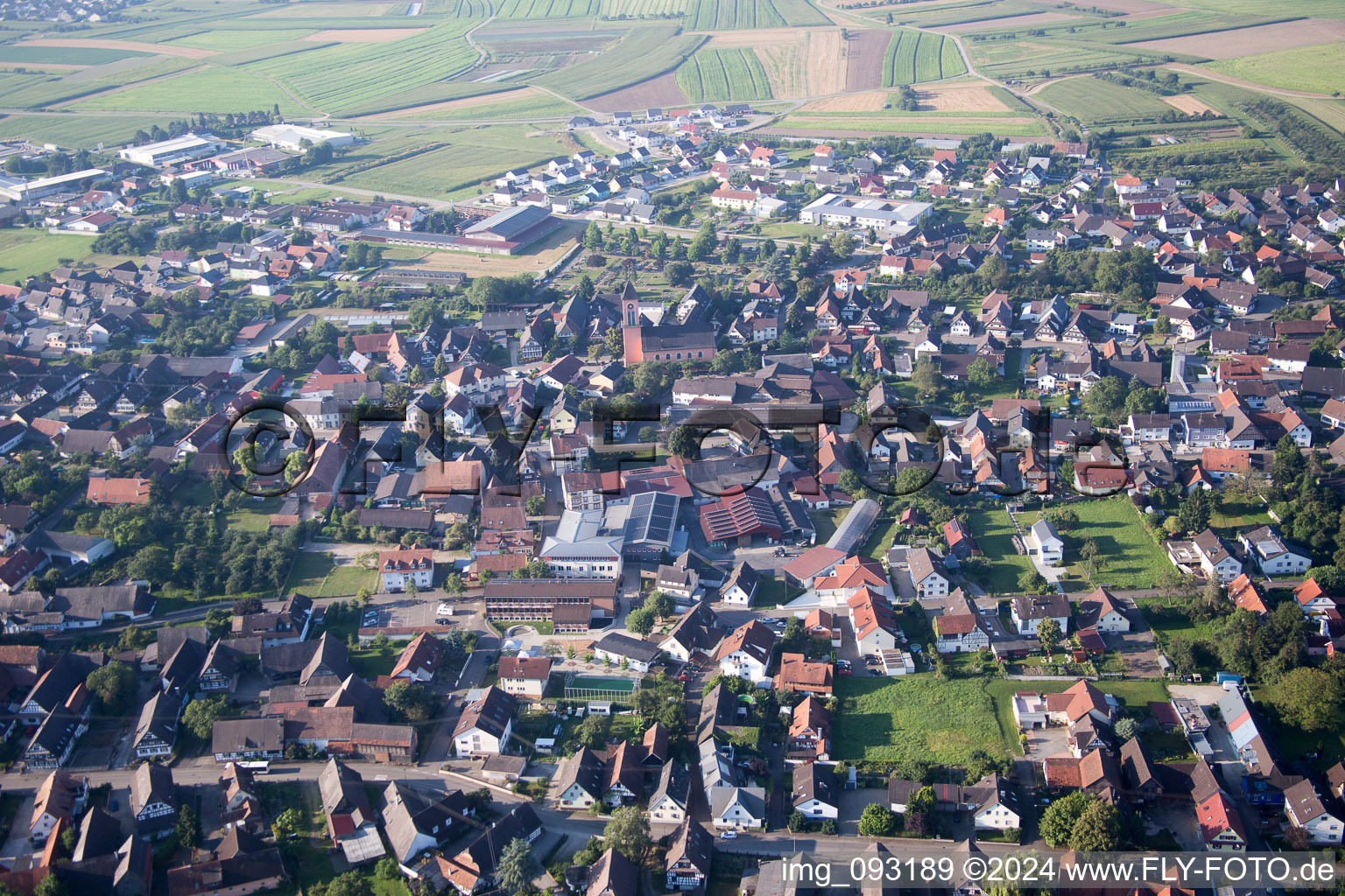 Photographie aérienne de Altenheim dans le département Bade-Wurtemberg, Allemagne