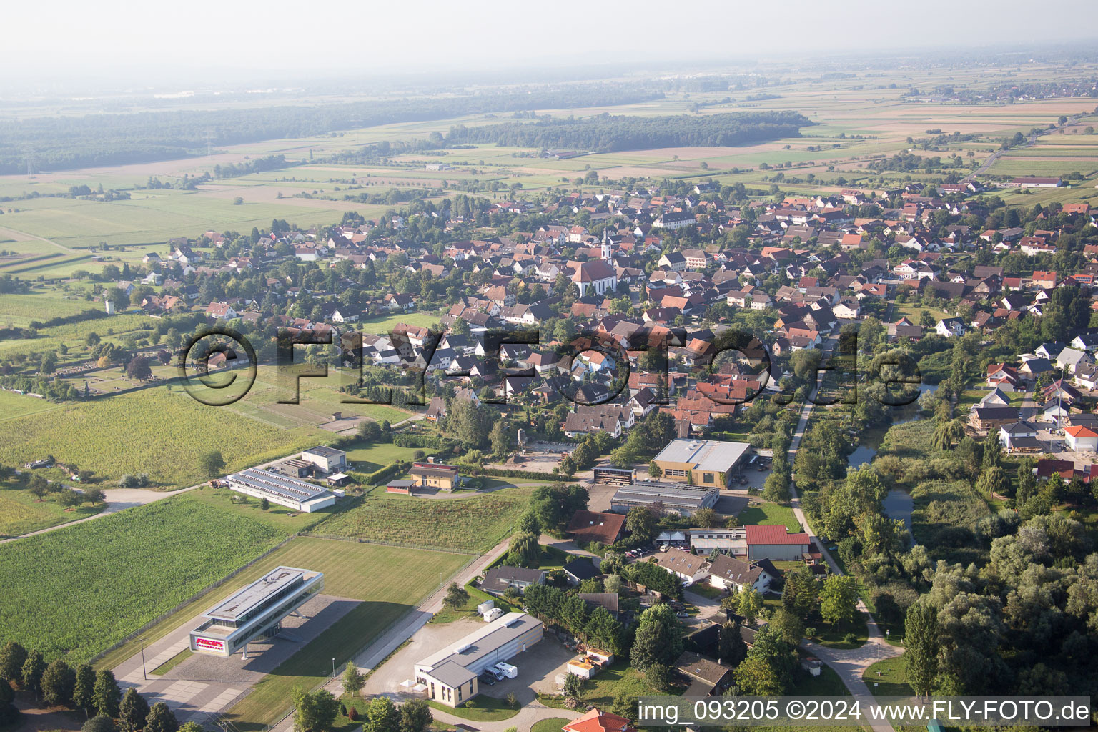 Vue aérienne de Meißenheim dans le département Bade-Wurtemberg, Allemagne