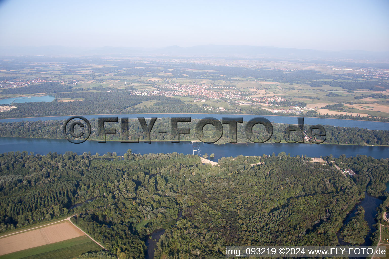 Vue aérienne de Gerstheim dans le département Bas Rhin, France