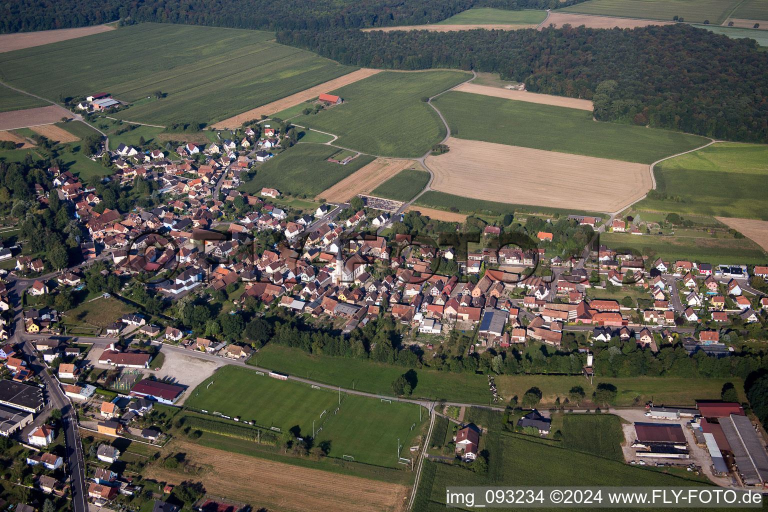 Photographie aérienne de Champs agricoles et surfaces utilisables à Herbsheim dans le département Bas Rhin, France