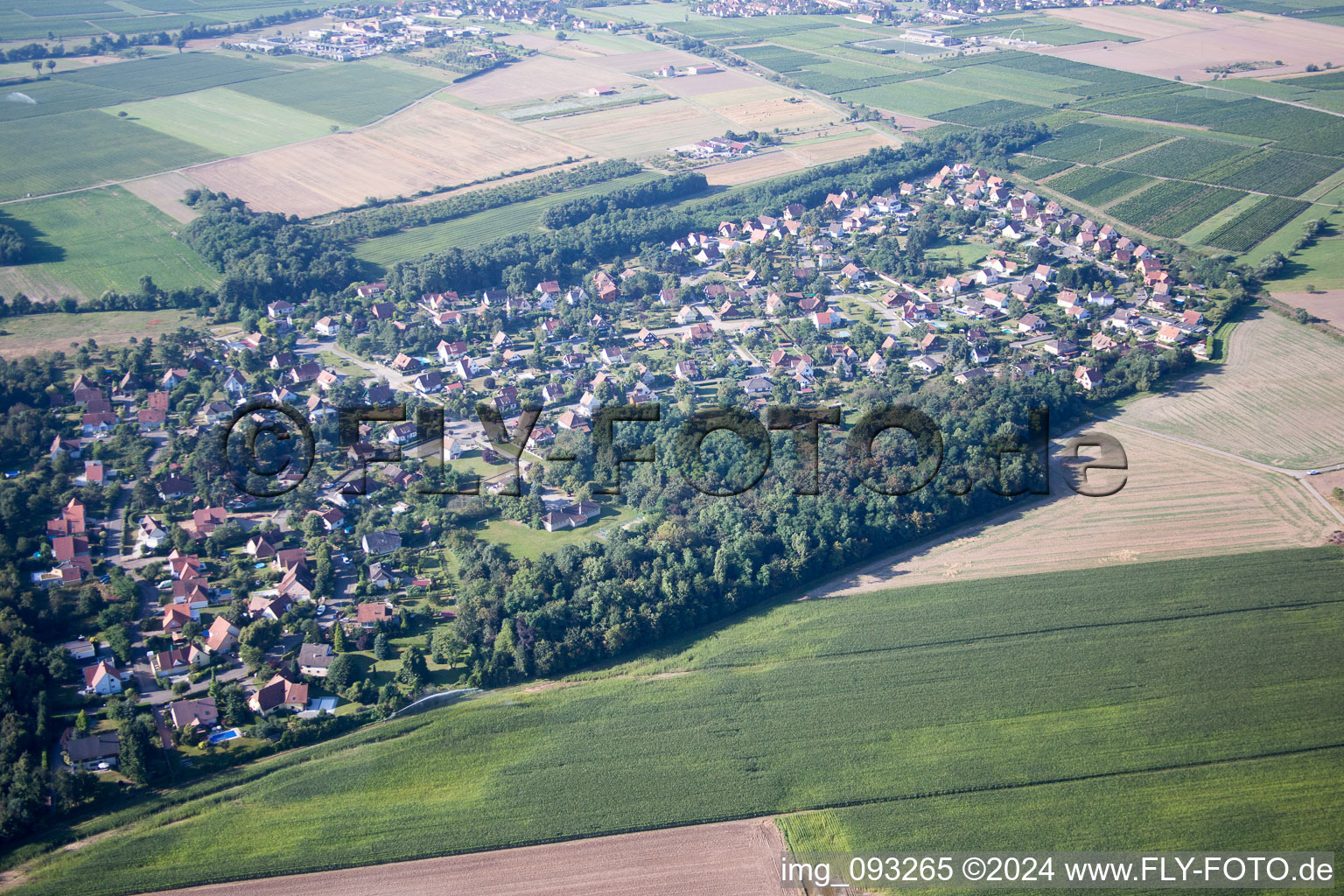 Vue aérienne de Kientzville à Scherwiller dans le département Bas Rhin, France