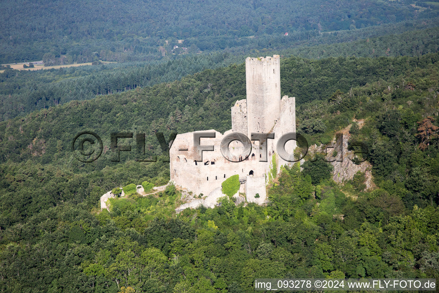 Vue aérienne de L'Ortenbourg à Scherwiller dans le département Bas Rhin, France