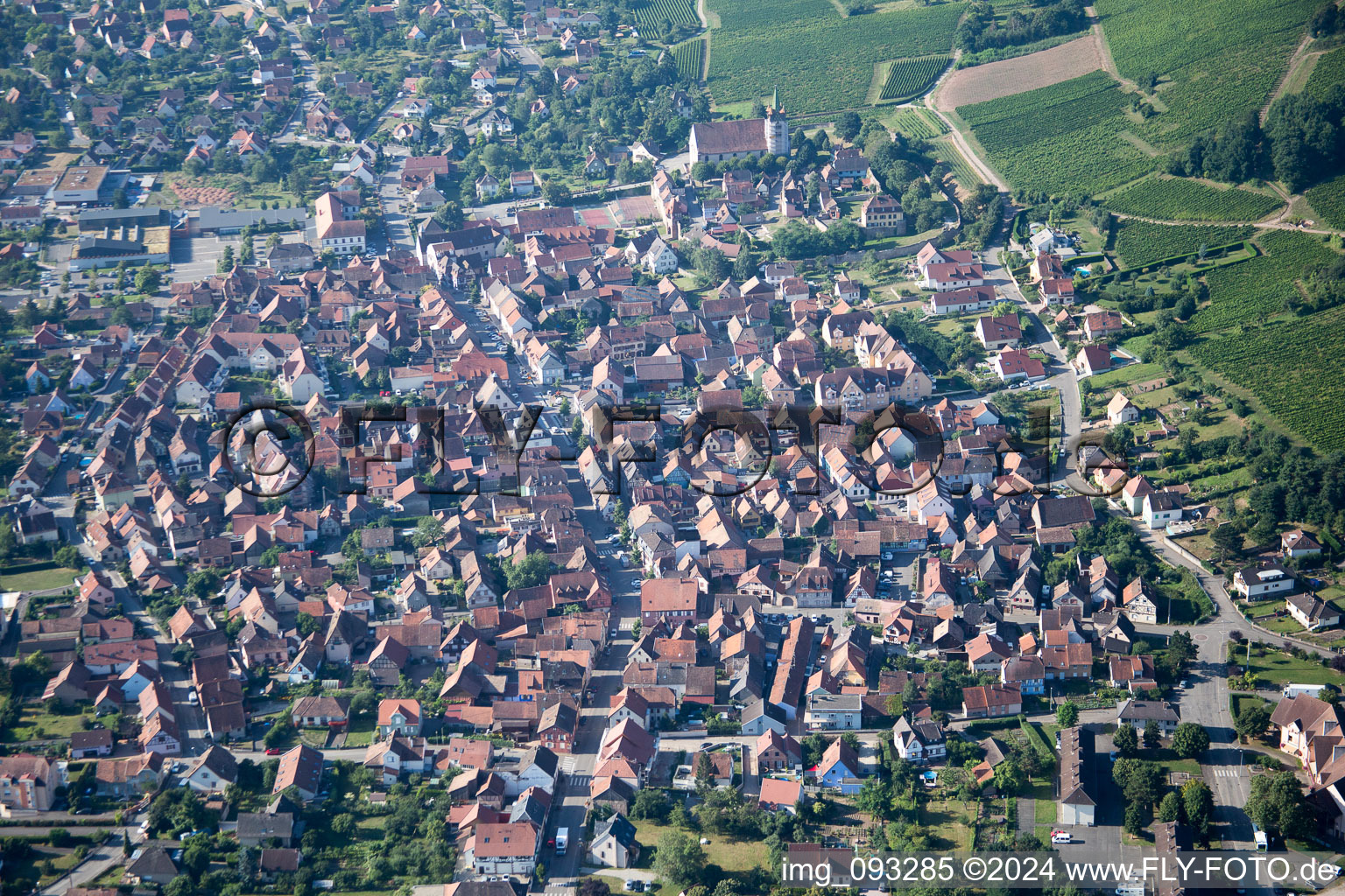 Photographie aérienne de Châtenois dans le département Bas Rhin, France