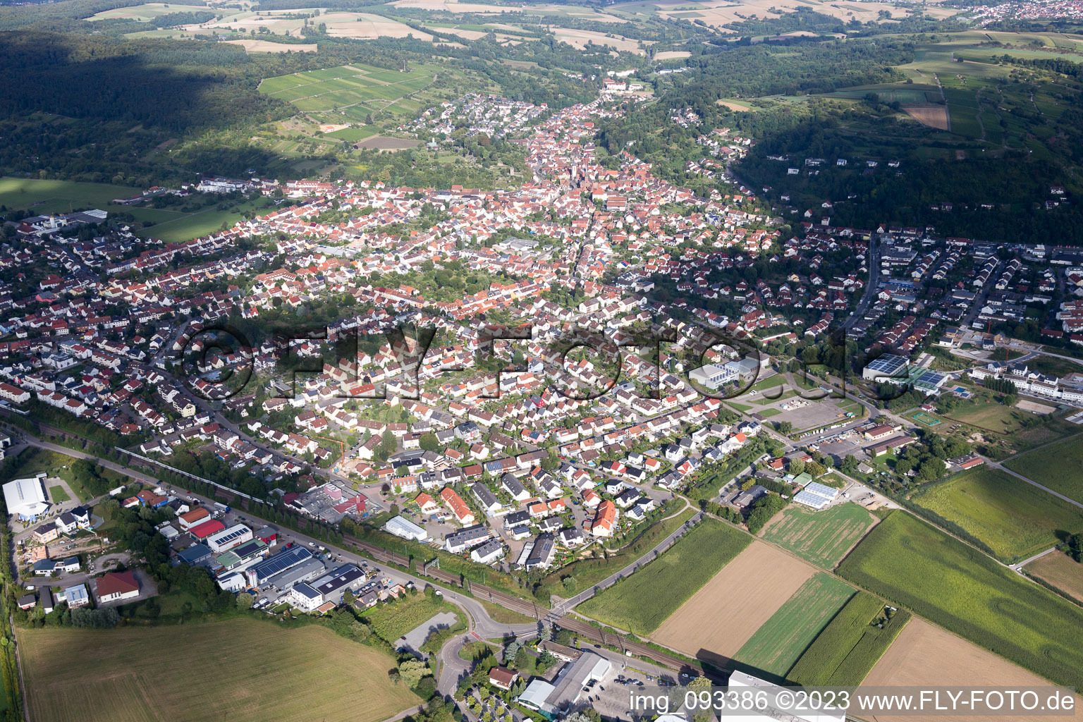 Weingarten dans le département Bade-Wurtemberg, Allemagne d'un drone