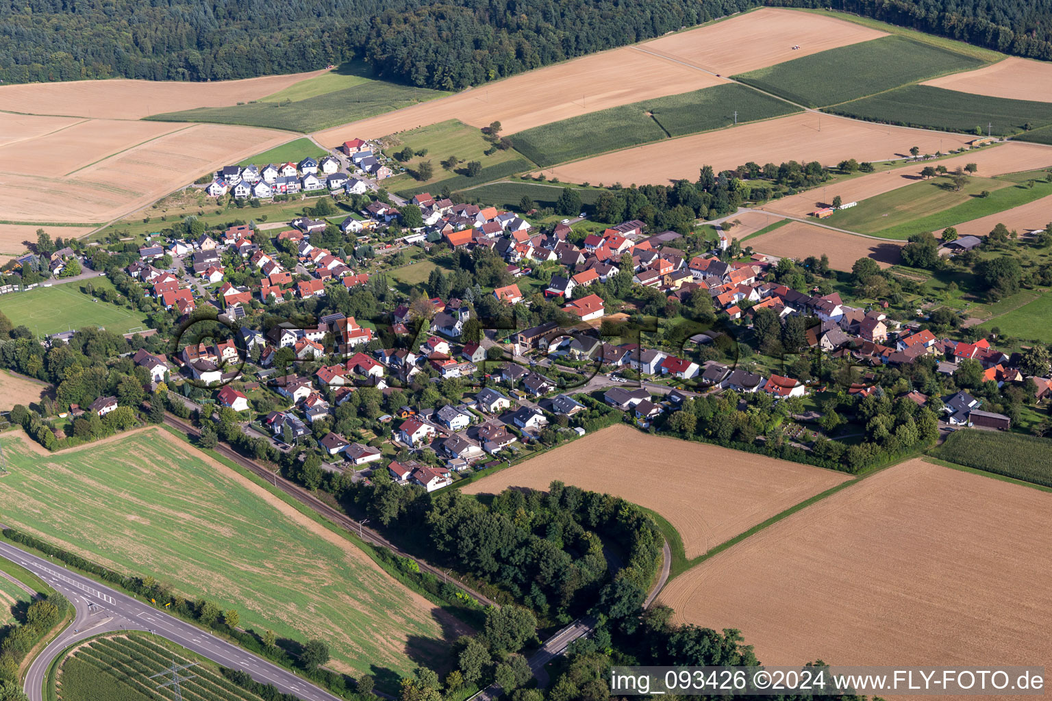 Vue aérienne de Quartier Dürrenbüchig in Bretten dans le département Bade-Wurtemberg, Allemagne