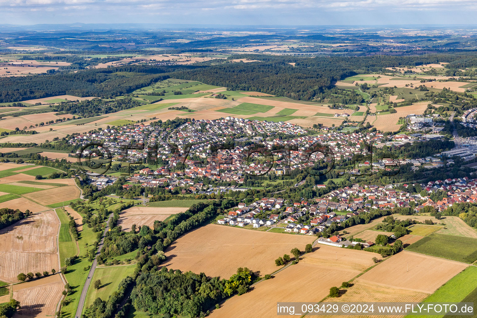 Vue aérienne de Quartier Diedelsheim in Bretten dans le département Bade-Wurtemberg, Allemagne