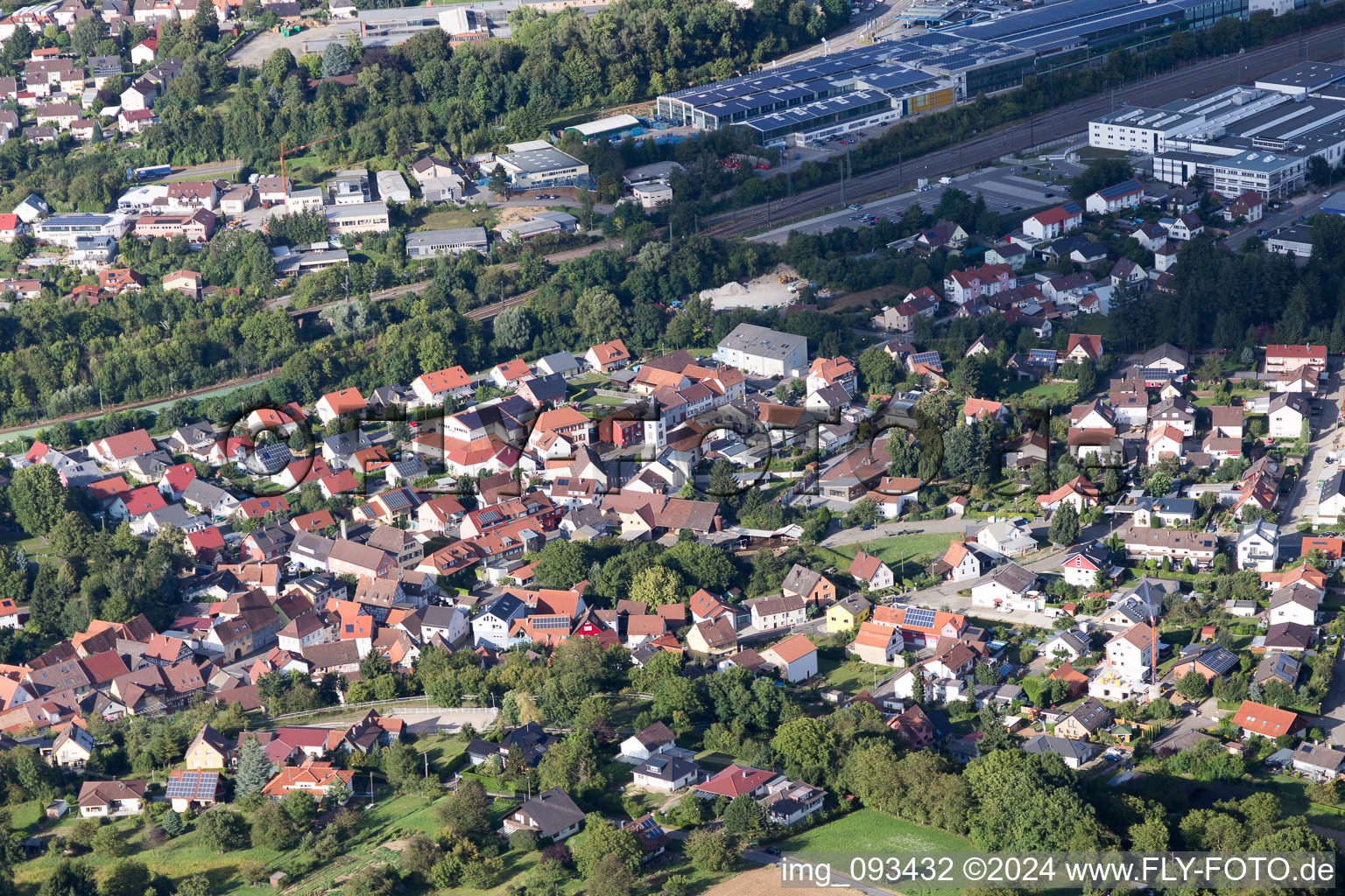 Vue aérienne de Quartier Rinklingen in Bretten dans le département Bade-Wurtemberg, Allemagne