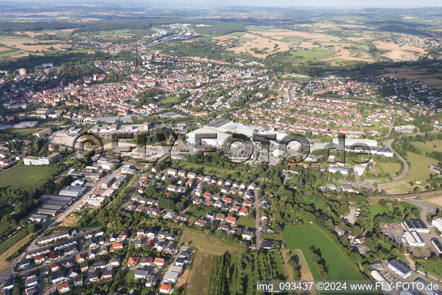 Vue aérienne de Du sud à Bretten dans le département Bade-Wurtemberg, Allemagne