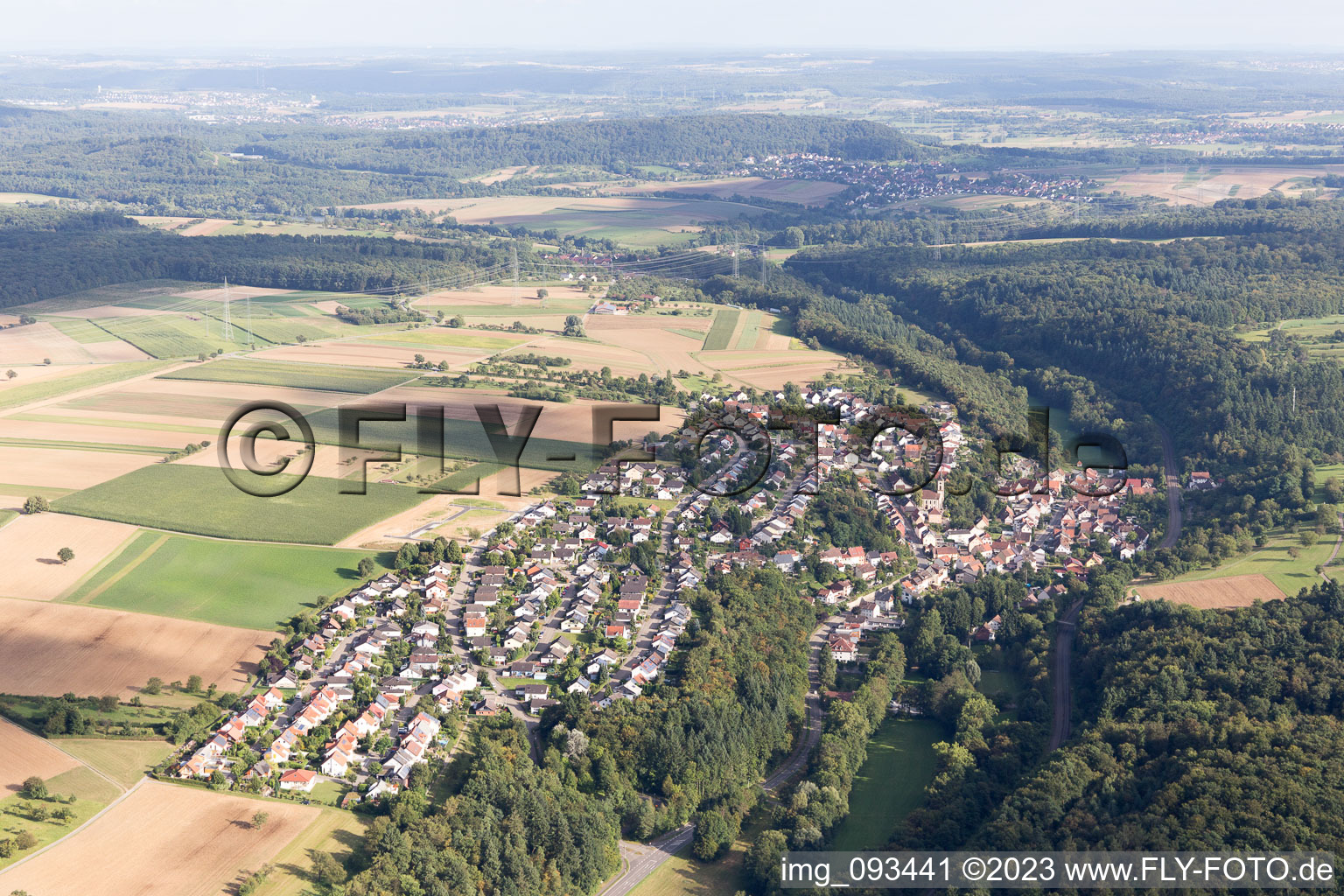 Vue aérienne de Ruit dans le département Bade-Wurtemberg, Allemagne