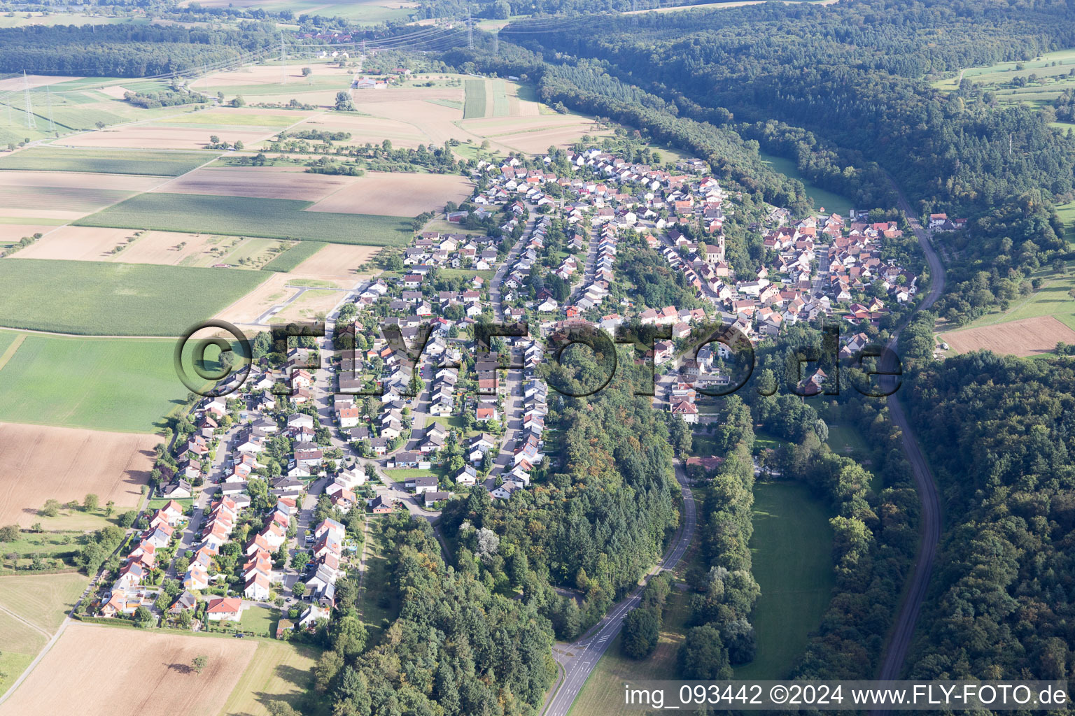 Vue aérienne de Ruit dans le département Bade-Wurtemberg, Allemagne