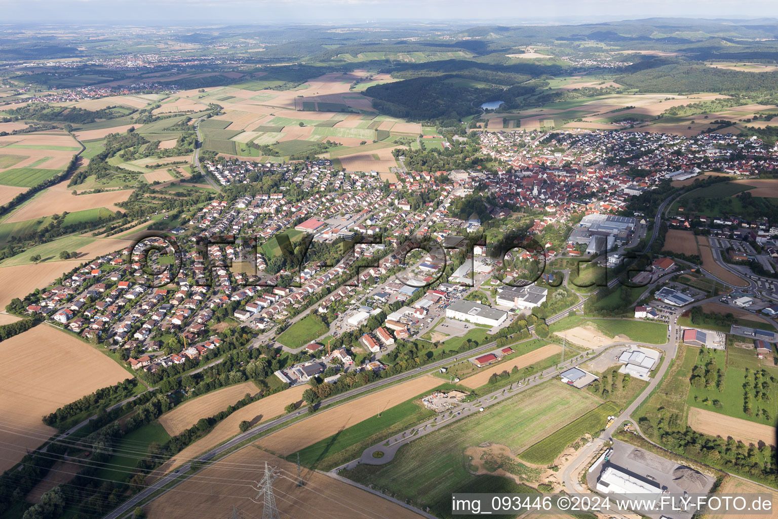 Vue aérienne de Knittlingen dans le département Bade-Wurtemberg, Allemagne