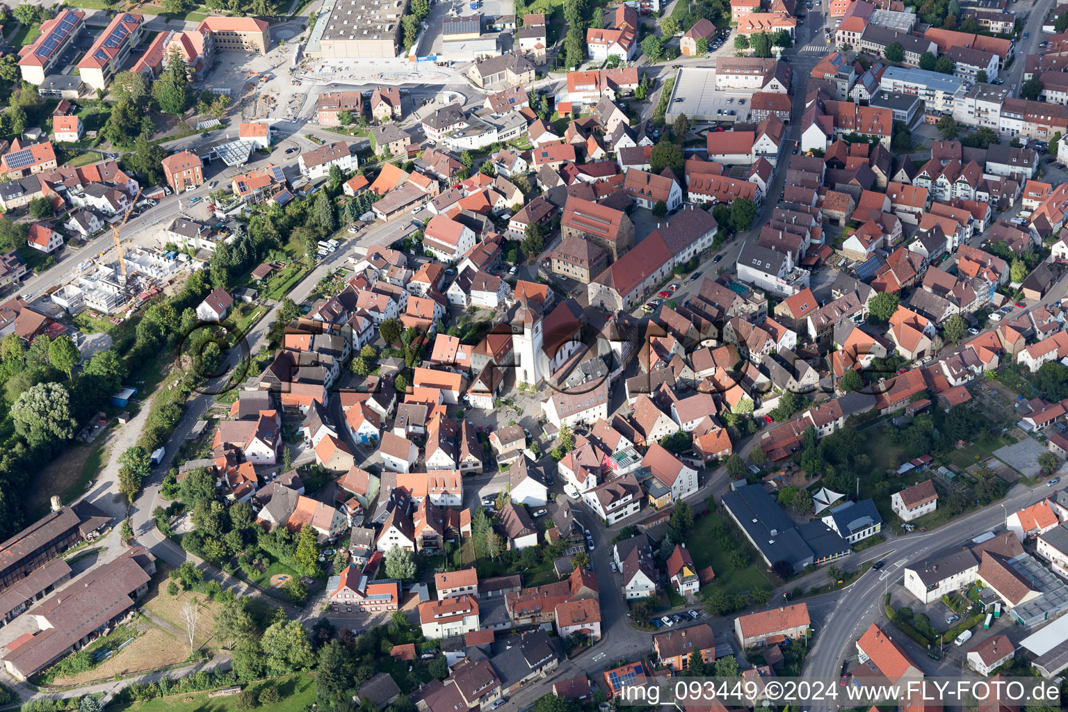 Vue oblique de Knittlingen dans le département Bade-Wurtemberg, Allemagne