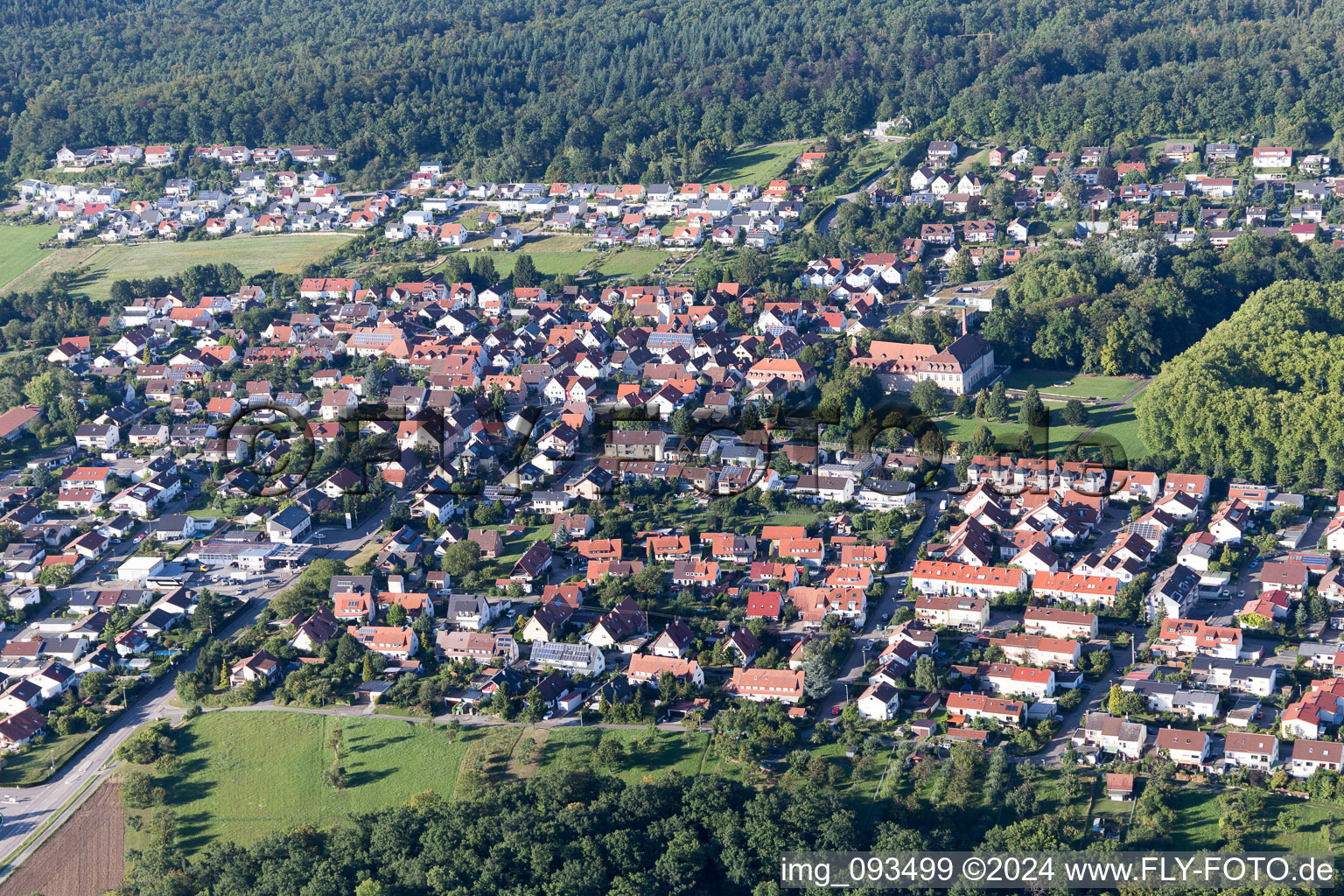 Vue aérienne de Freudental dans le département Bade-Wurtemberg, Allemagne