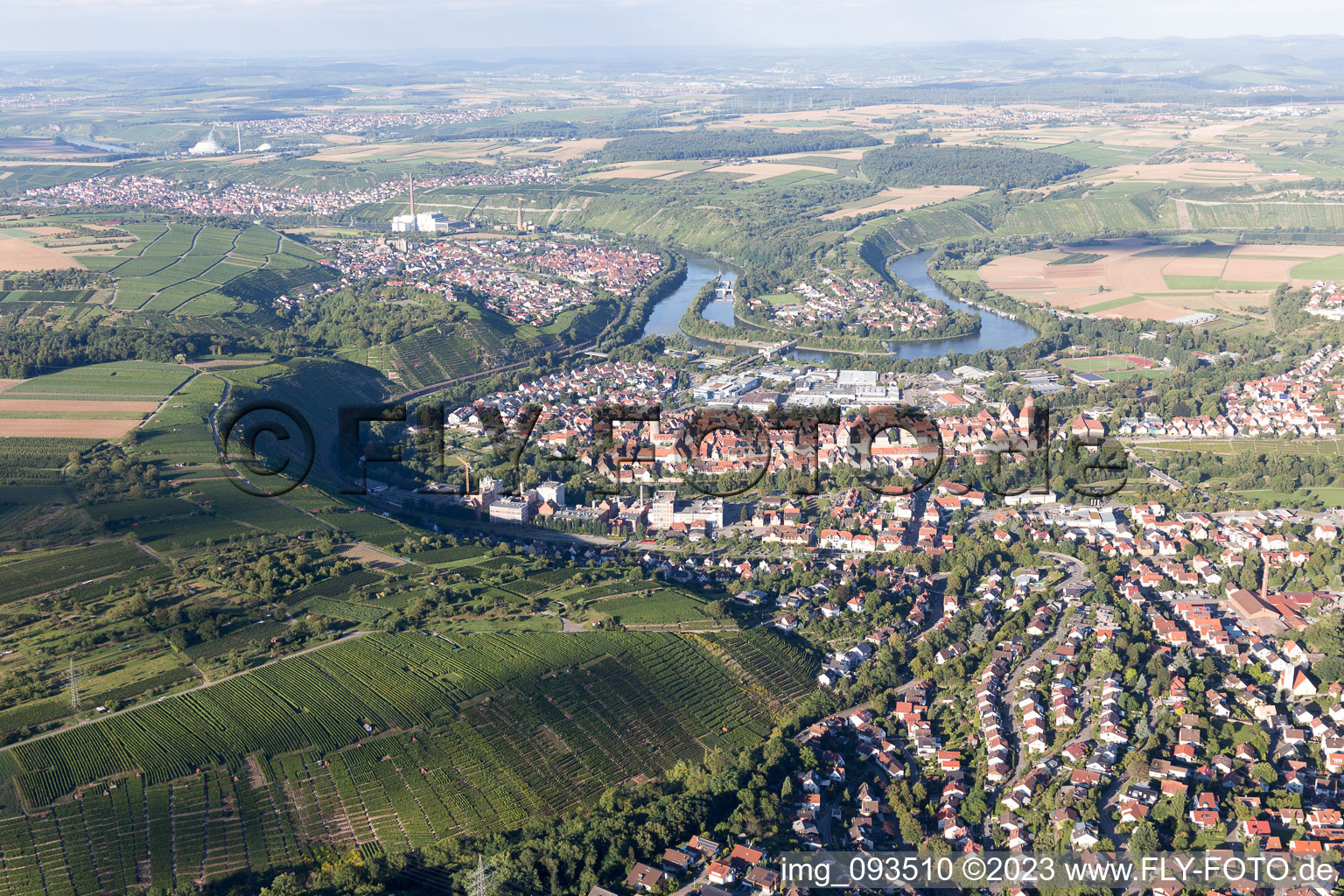 Vue aérienne de Besigheim dans le département Bade-Wurtemberg, Allemagne