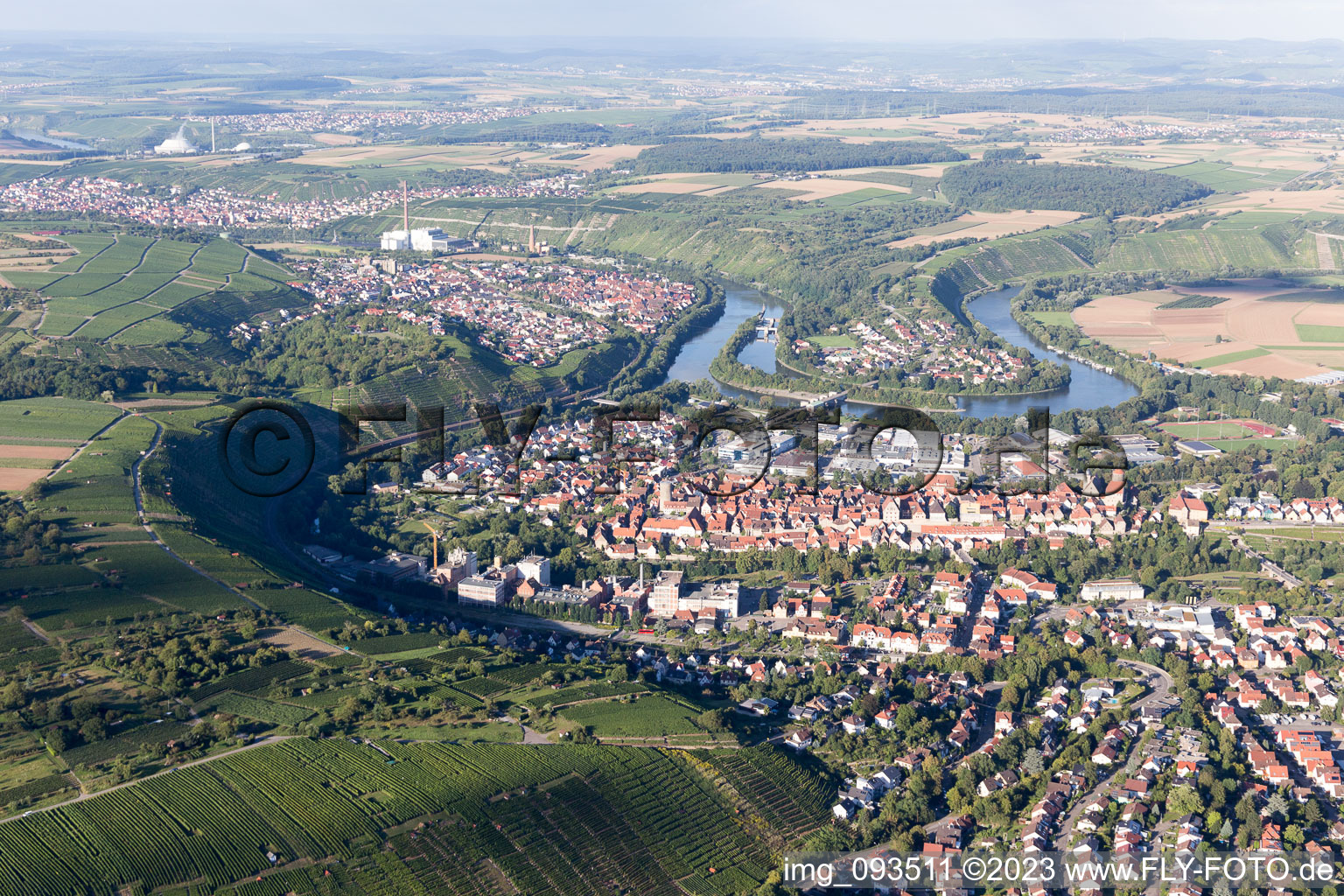 Vue aérienne de Besigheim dans le département Bade-Wurtemberg, Allemagne