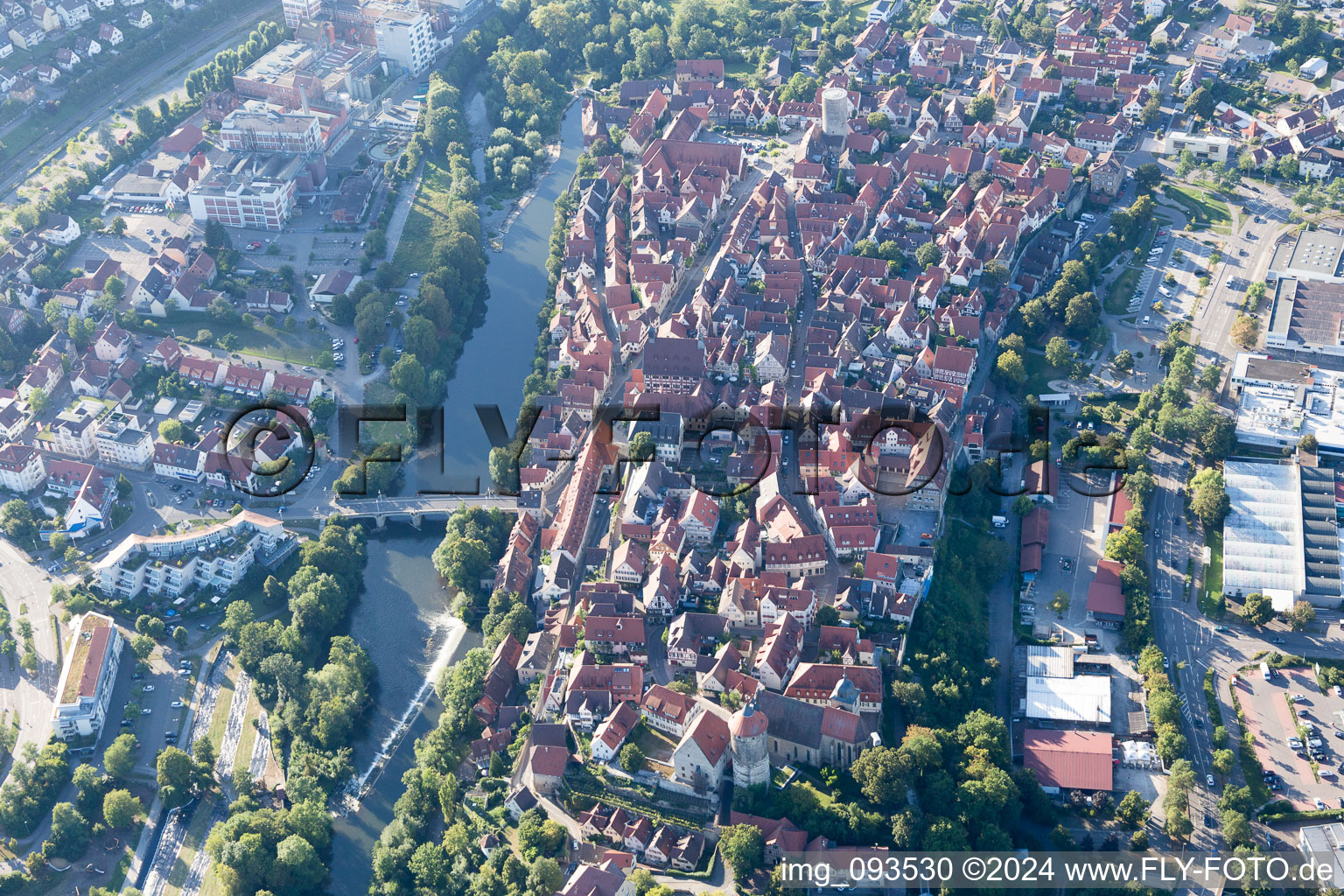 Vue aérienne de Besigheim dans le département Bade-Wurtemberg, Allemagne