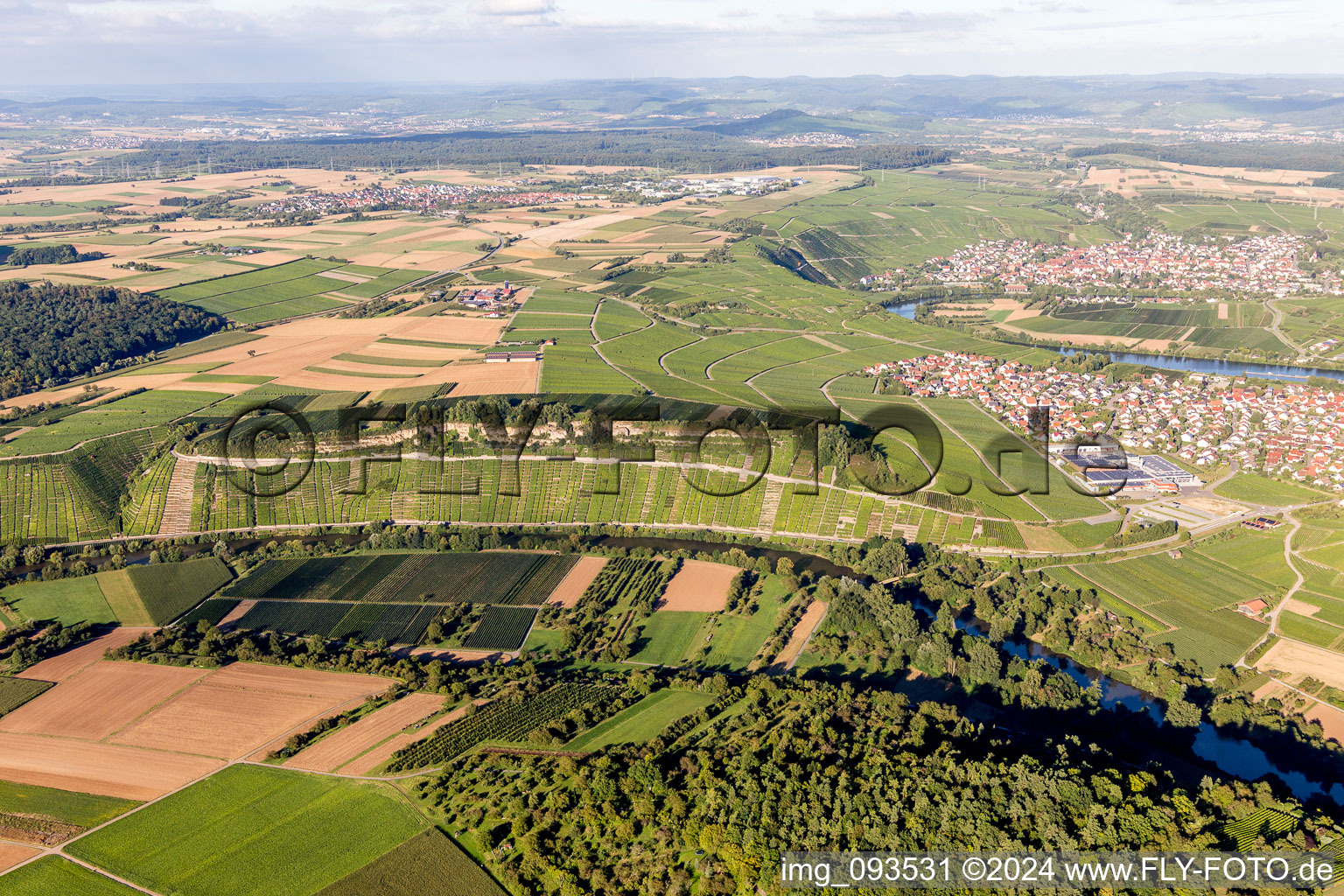 Vue aérienne de Zones riveraines de l'Enz à Löchgau dans le département Bade-Wurtemberg, Allemagne